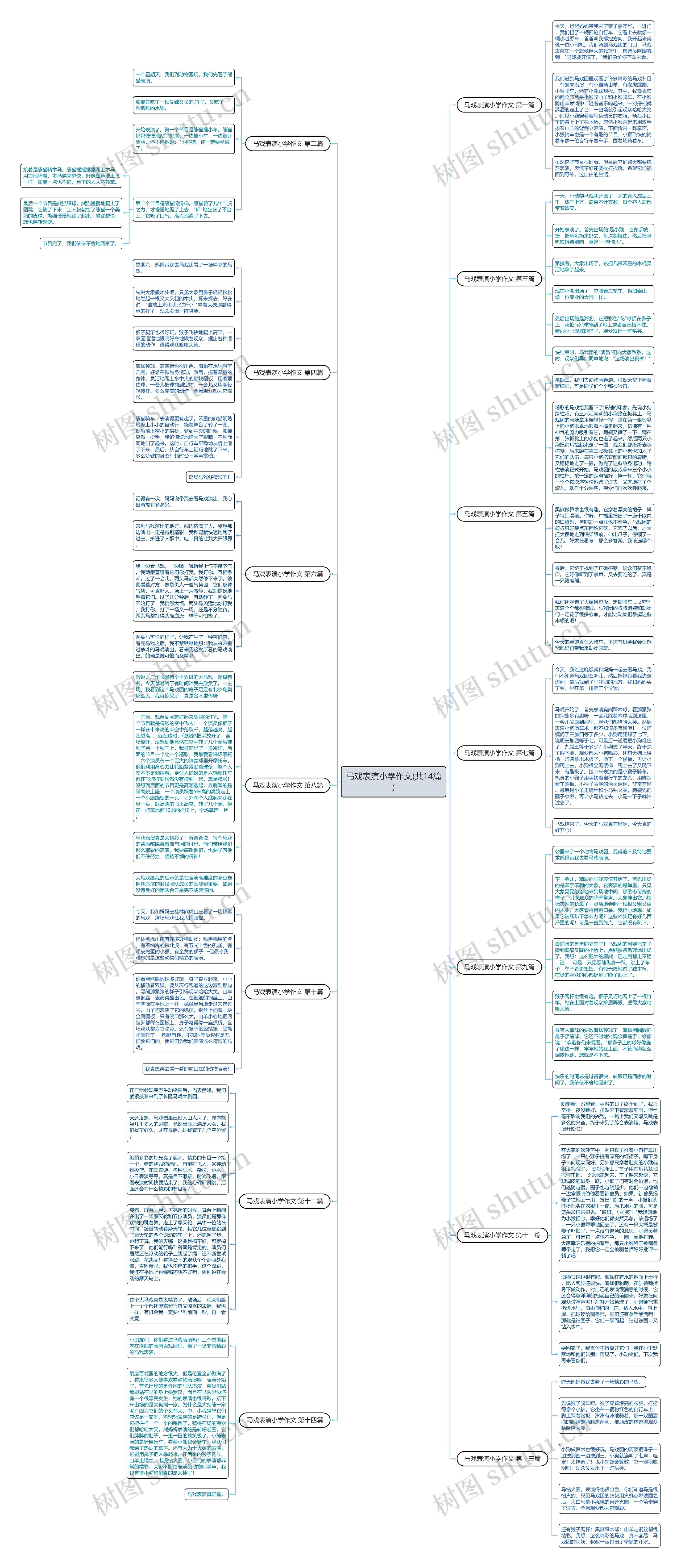 马戏表演小学作文(共14篇)思维导图