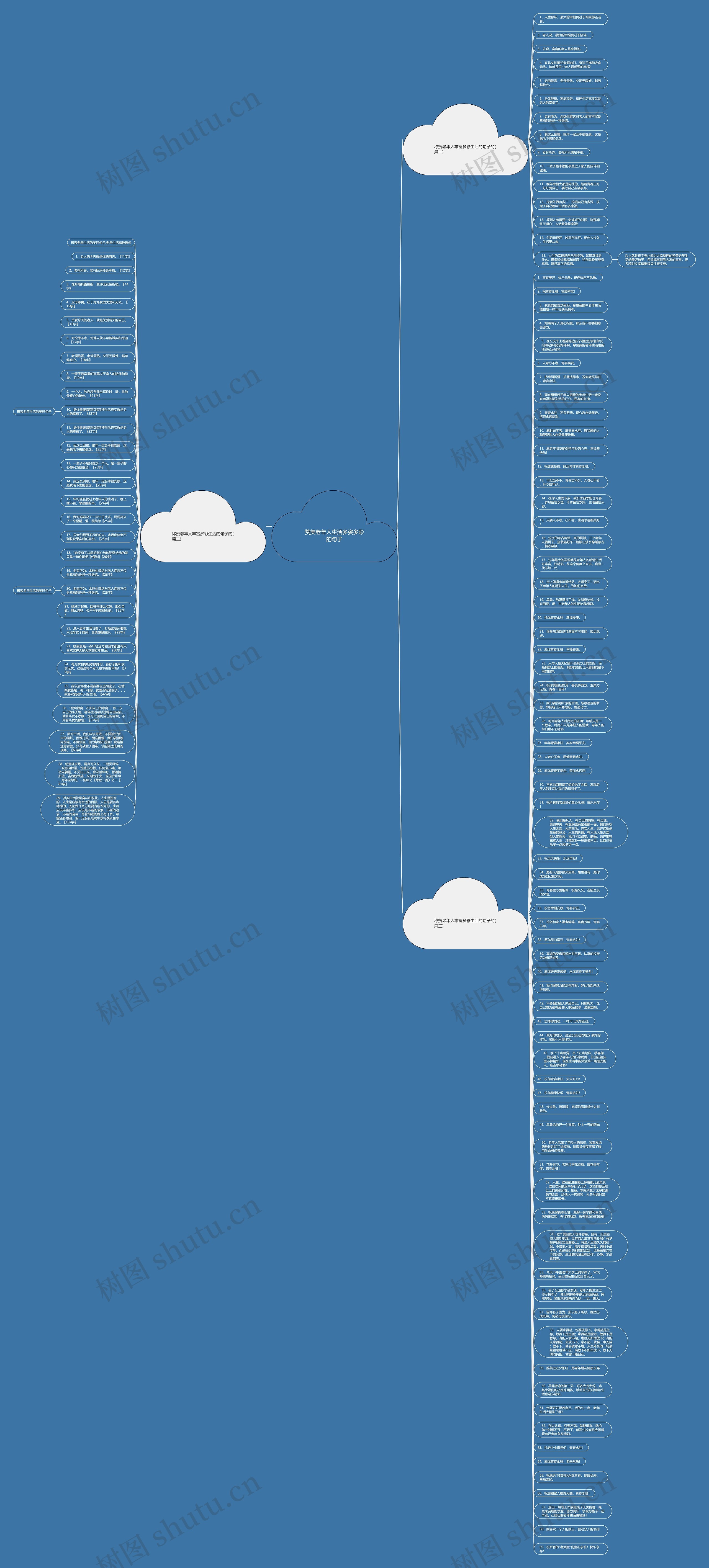 赞美老年人生活多姿多彩的句子思维导图