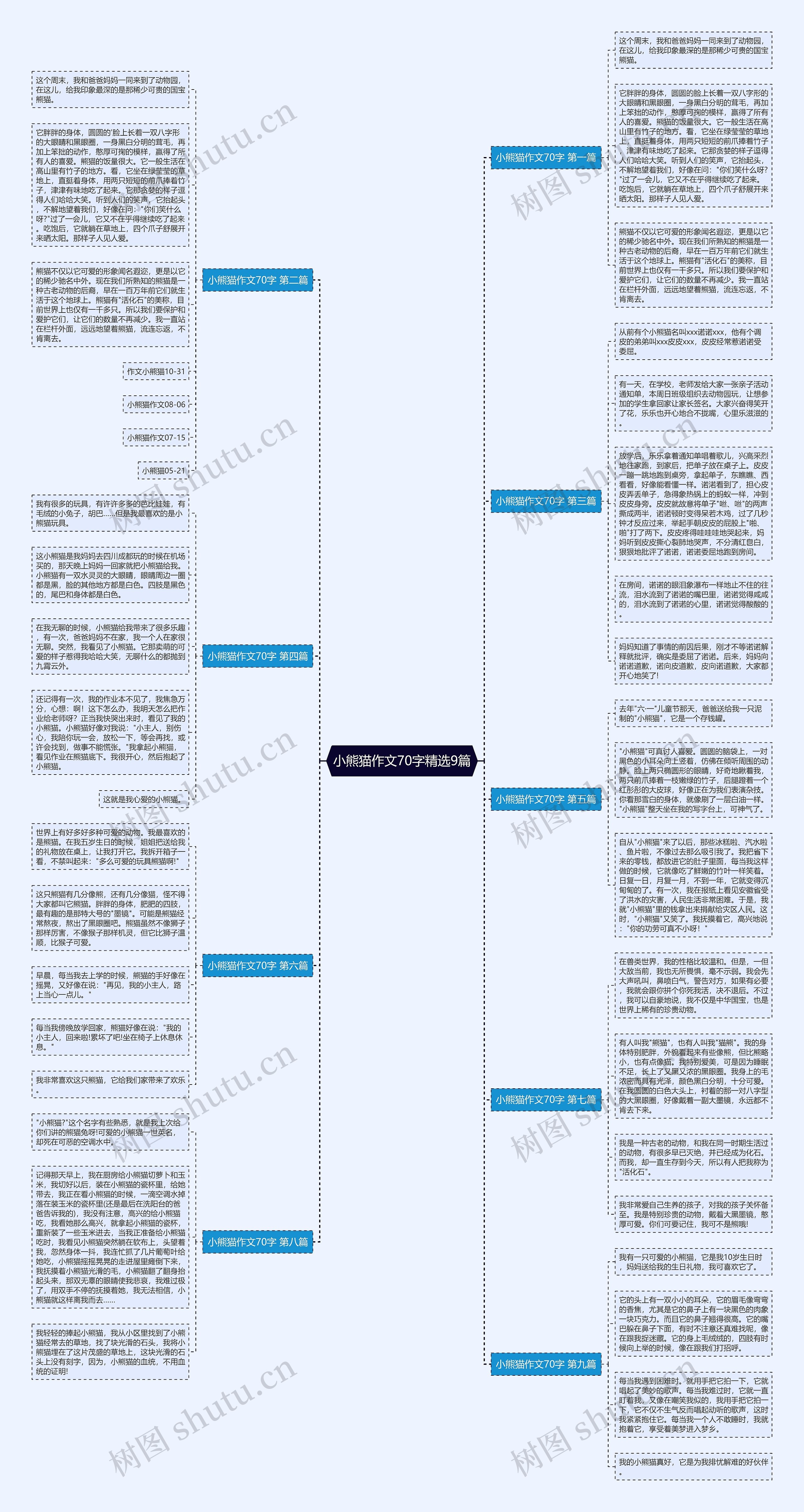小熊猫作文70字精选9篇思维导图