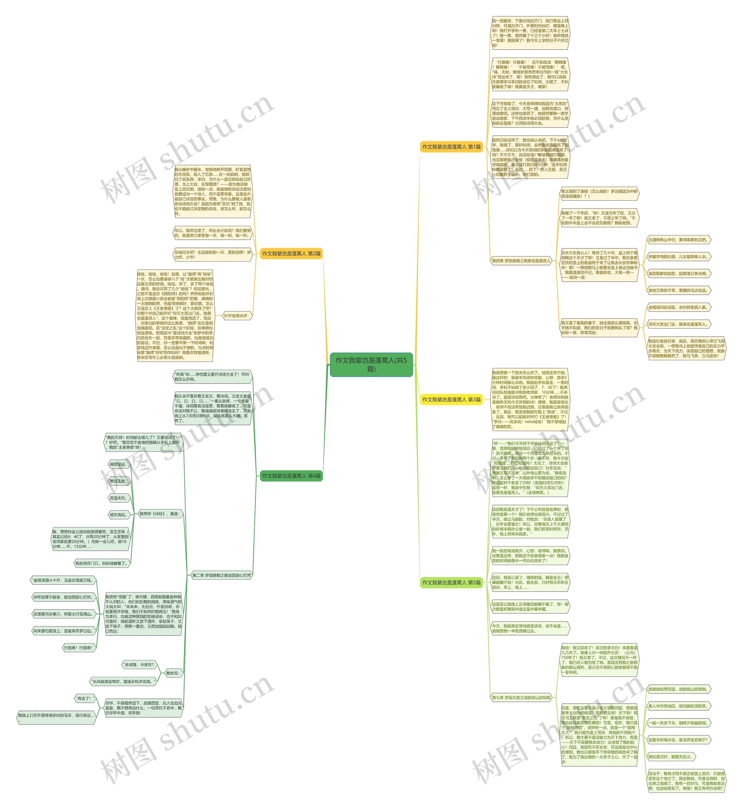 作文我辈岂是蓬蒿人(共5篇)思维导图