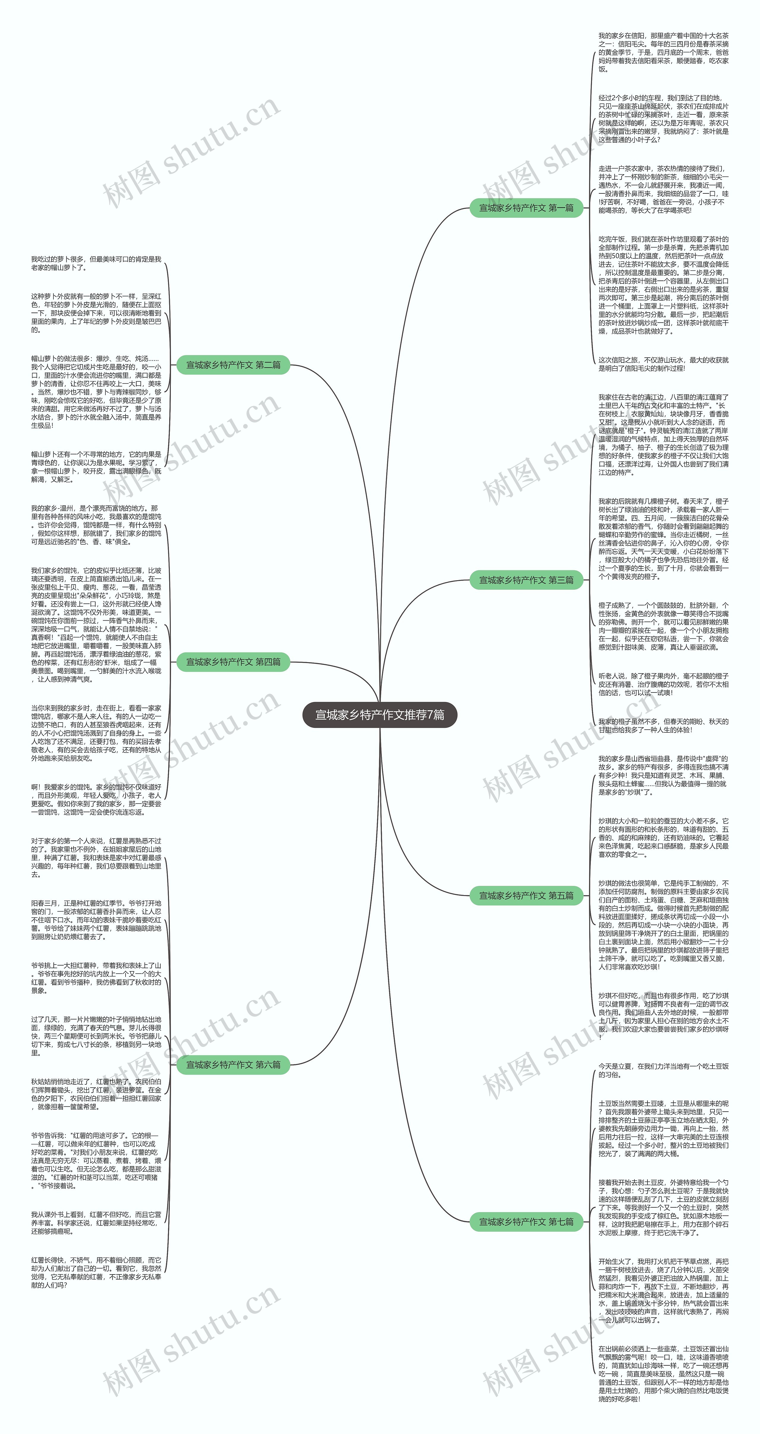宣城家乡特产作文推荐7篇思维导图