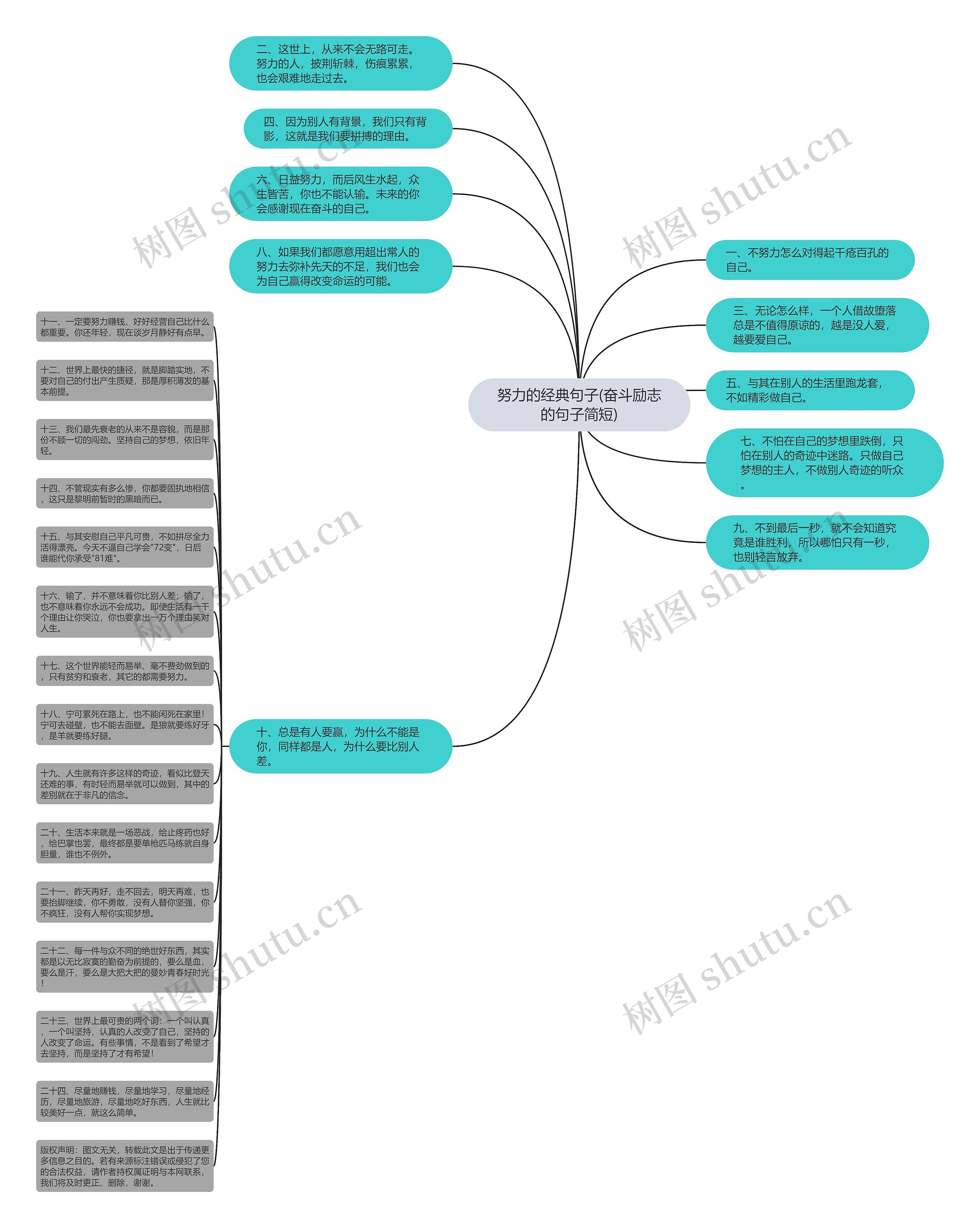 努力的经典句子(奋斗励志的句子简短)思维导图