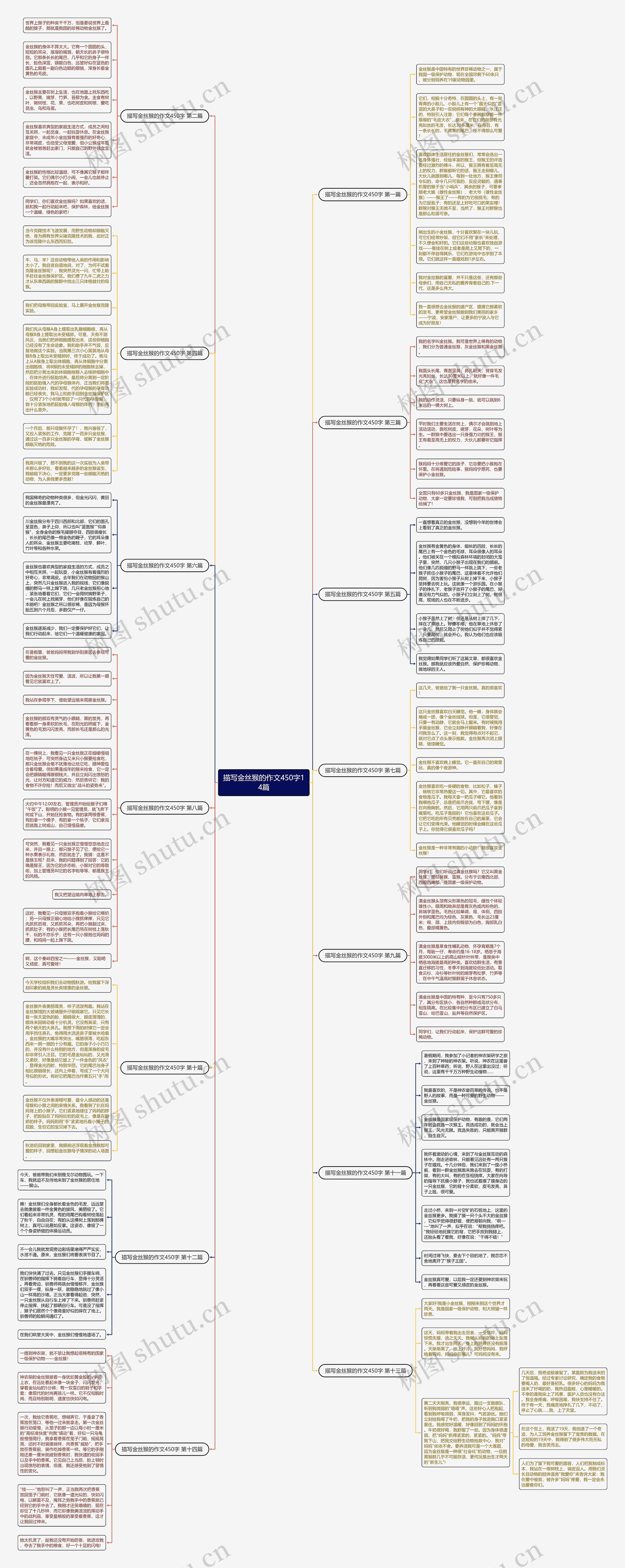 描写金丝猴的作文450字14篇思维导图