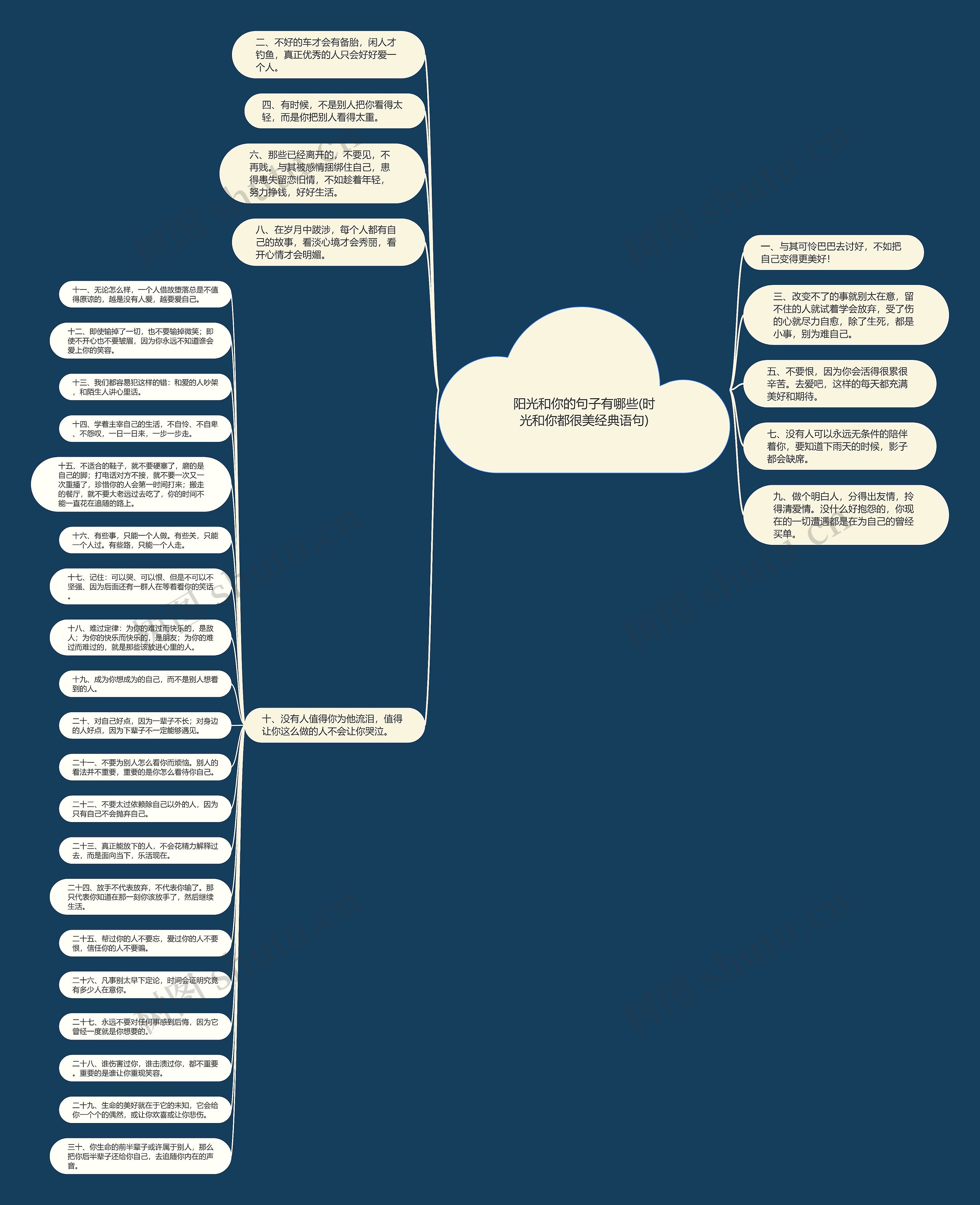 阳光和你的句子有哪些(时光和你都很美经典语句)思维导图