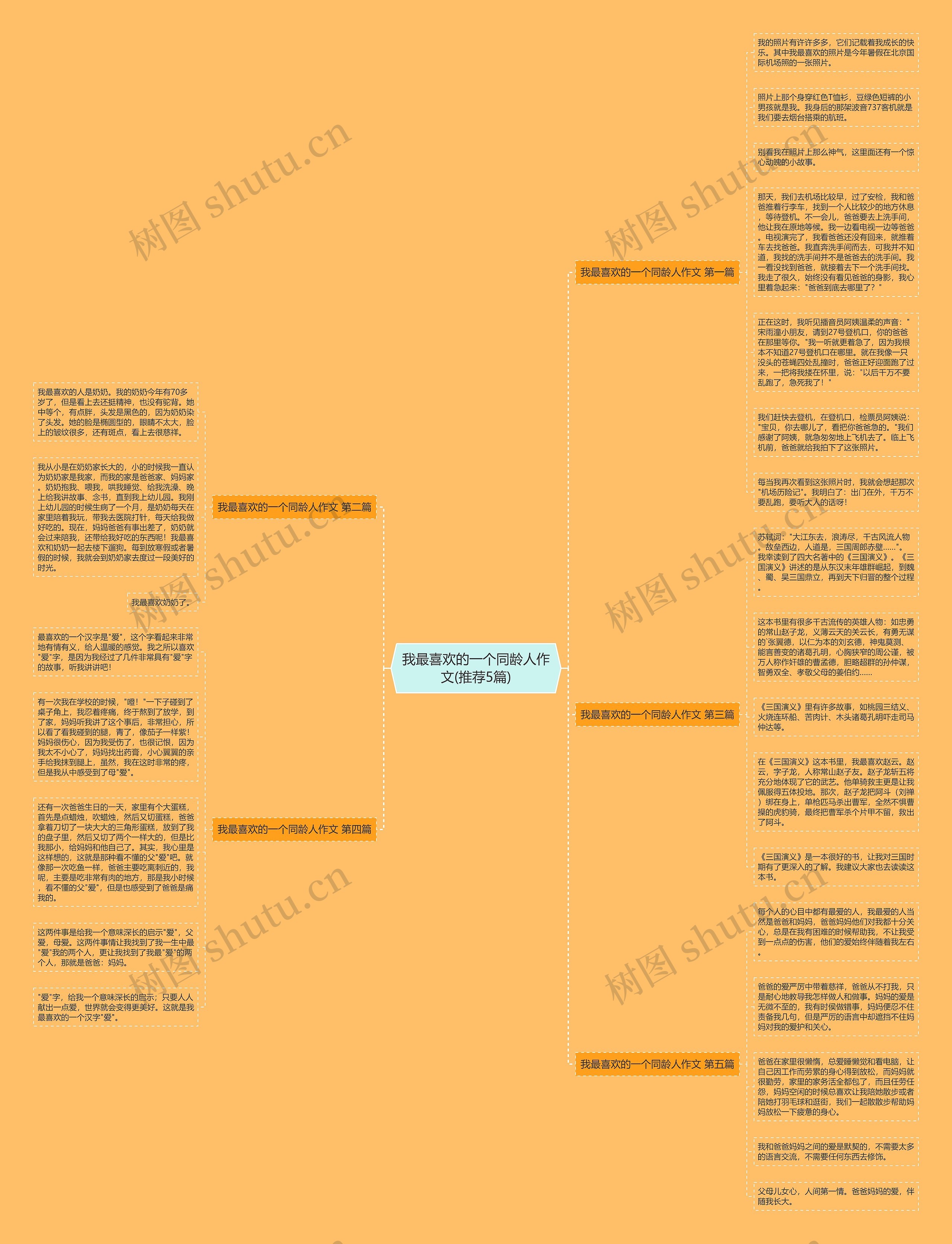 我最喜欢的一个同龄人作文(推荐5篇)思维导图