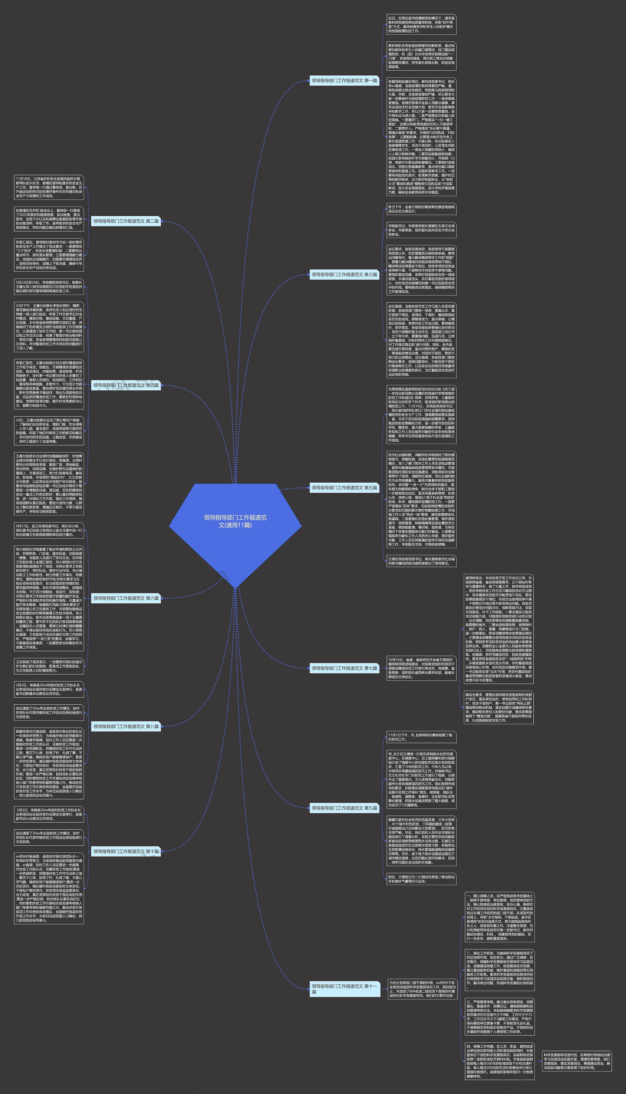 领导指导部门工作报道范文(通用11篇)思维导图