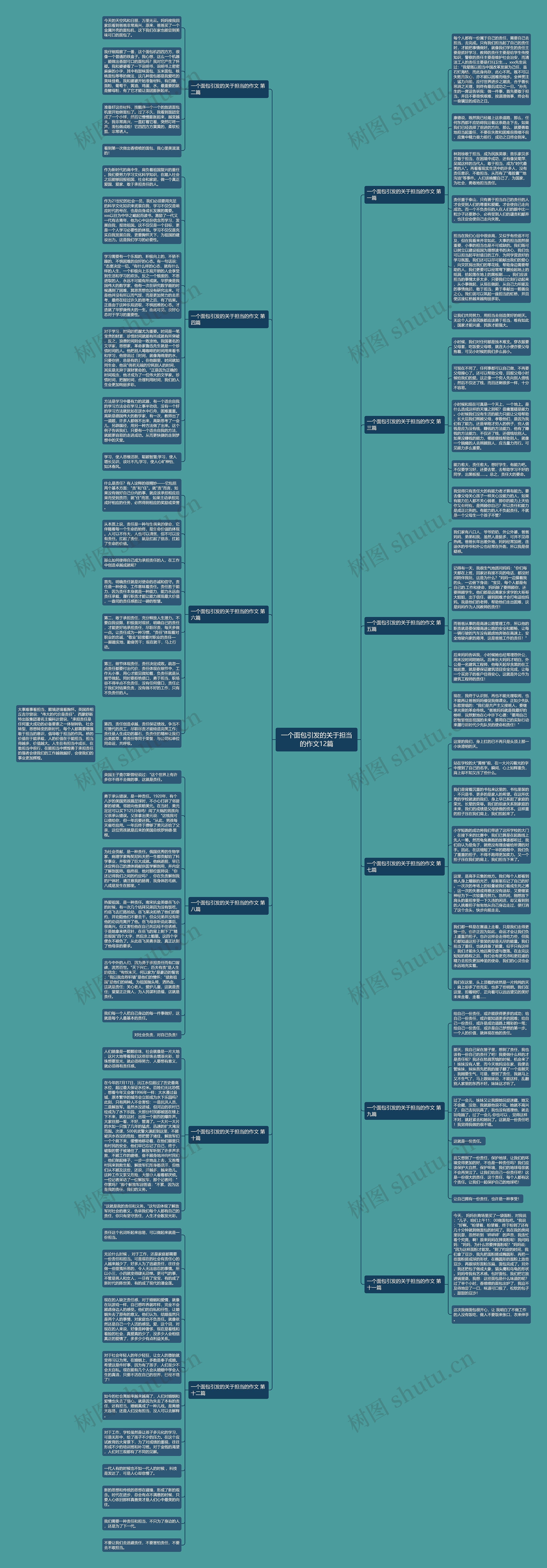 一个面包引发的关于担当的作文12篇思维导图