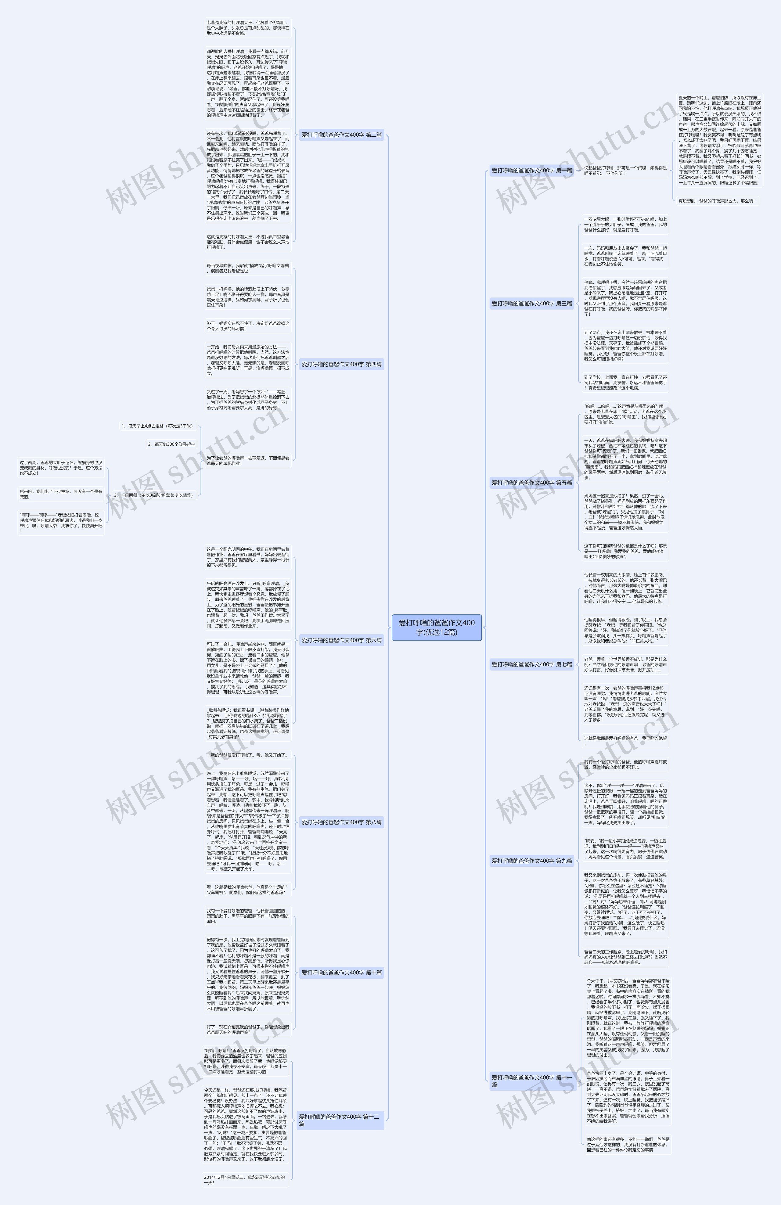 爱打呼噜的爸爸作文400字(优选12篇)思维导图