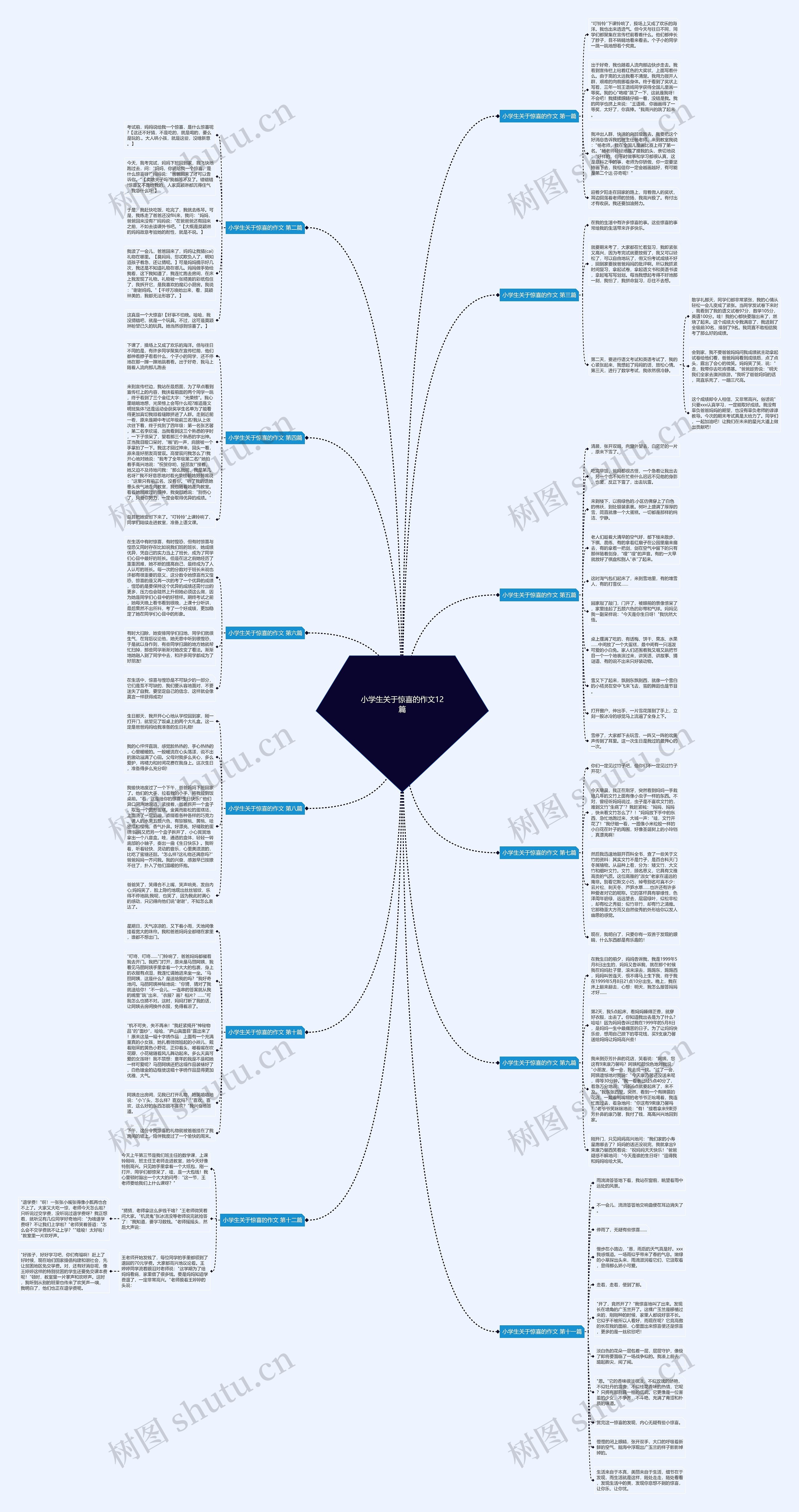 小学生关于惊喜的作文12篇思维导图