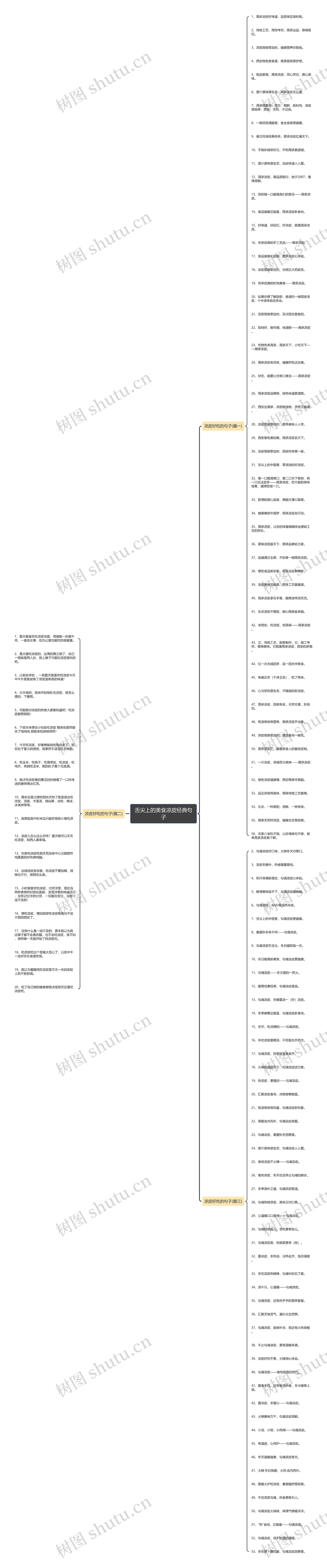 舌尖上的美食凉皮经典句子思维导图