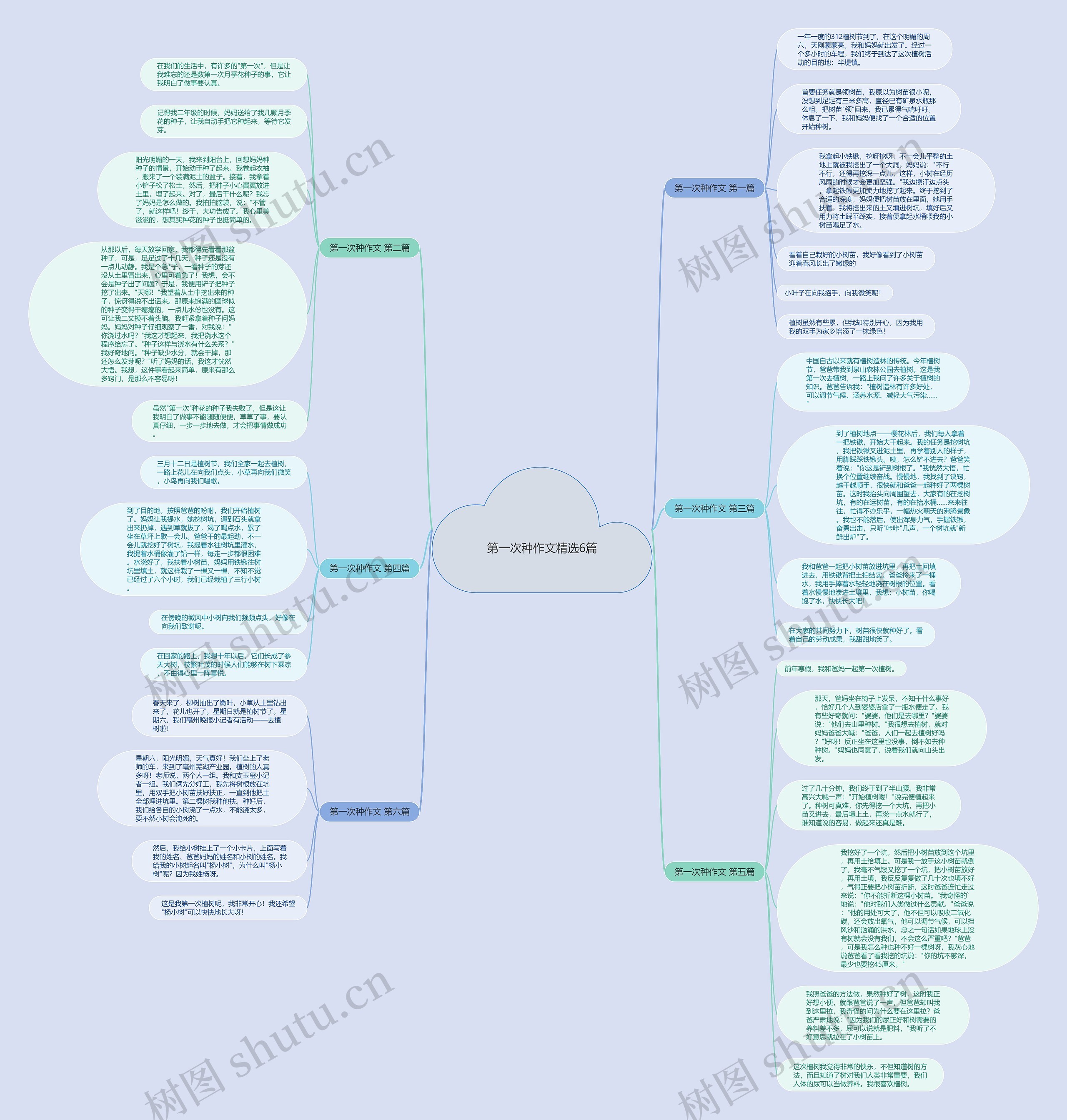 第一次种作文精选6篇思维导图