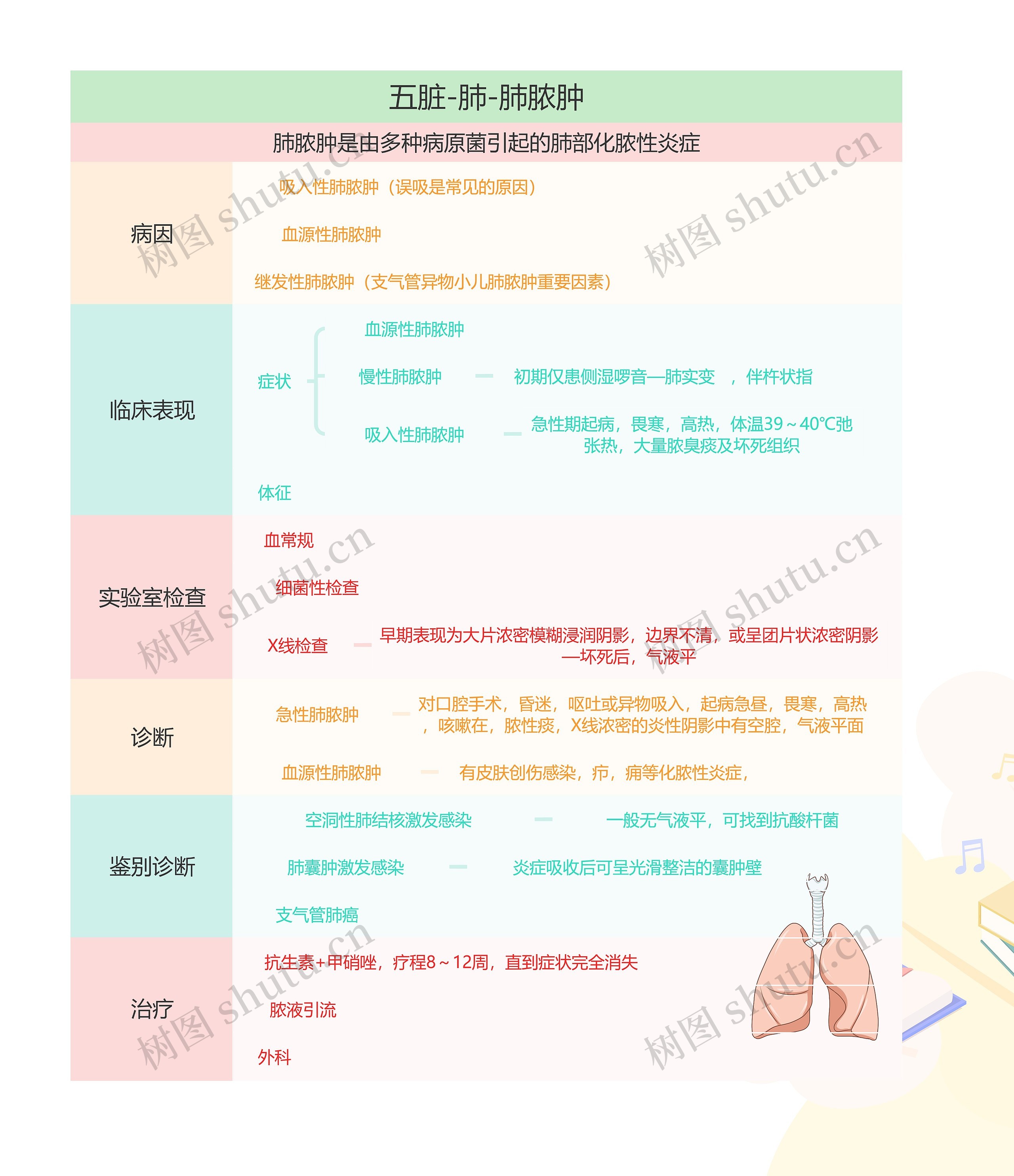 五脏-肺-肺脓肿思维导图