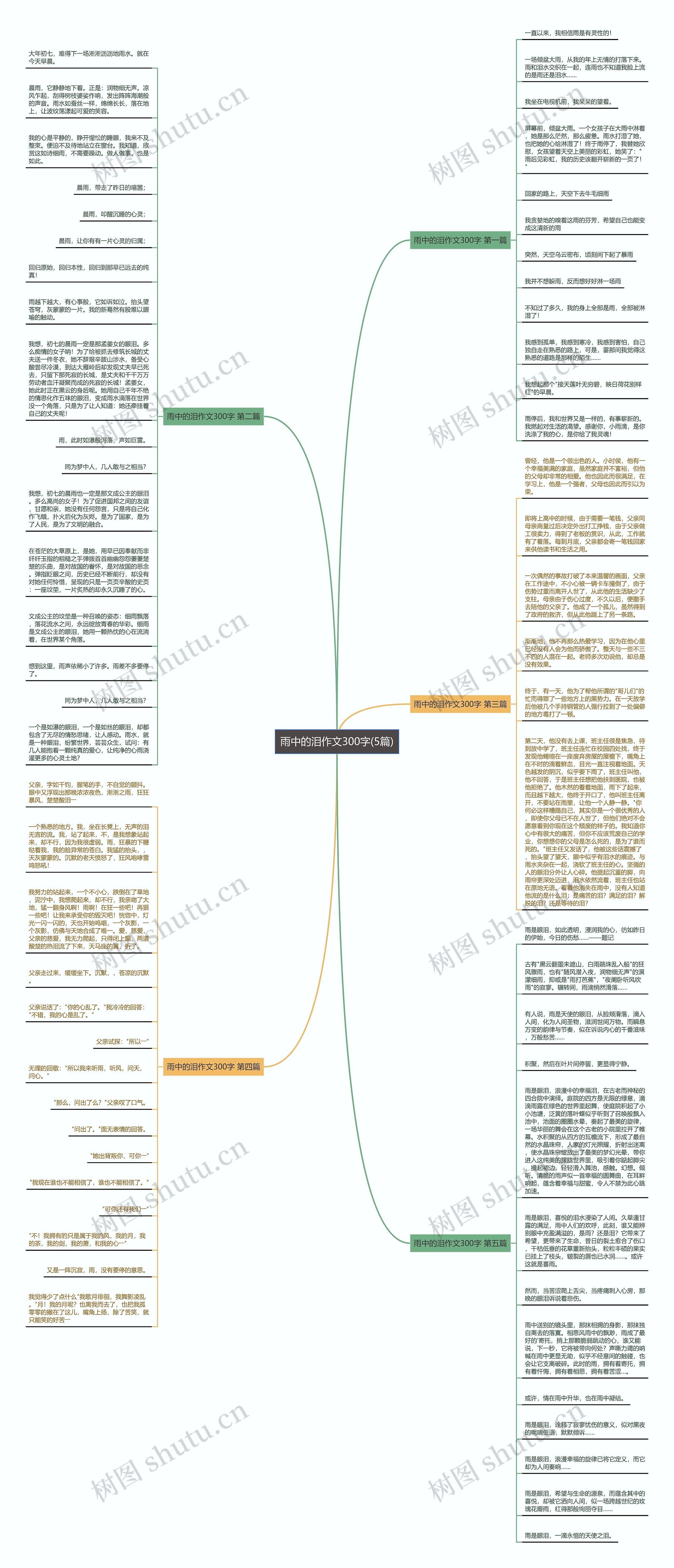 雨中的泪作文300字(5篇)思维导图