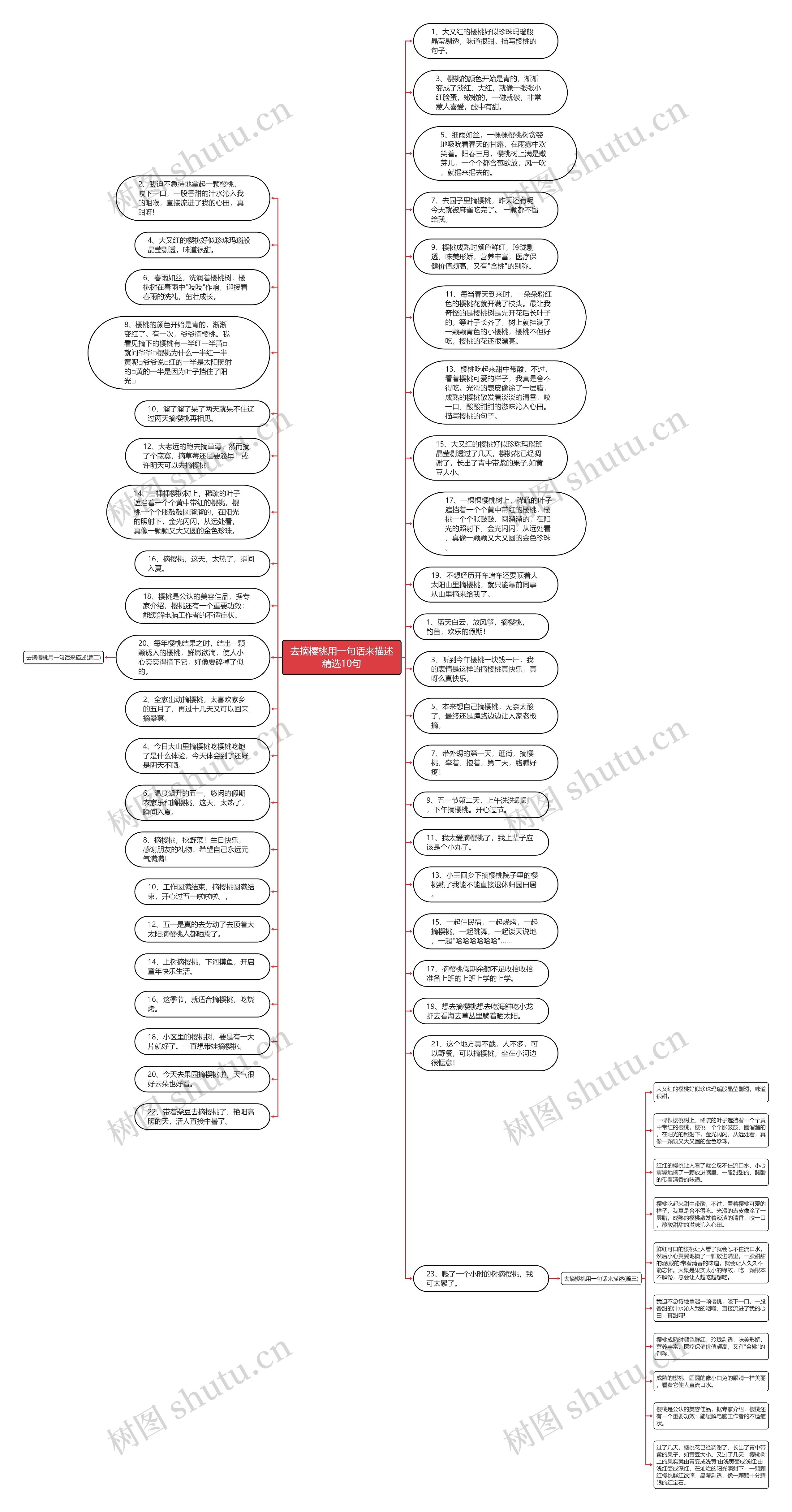 去摘樱桃用一句话来描述精选10句思维导图