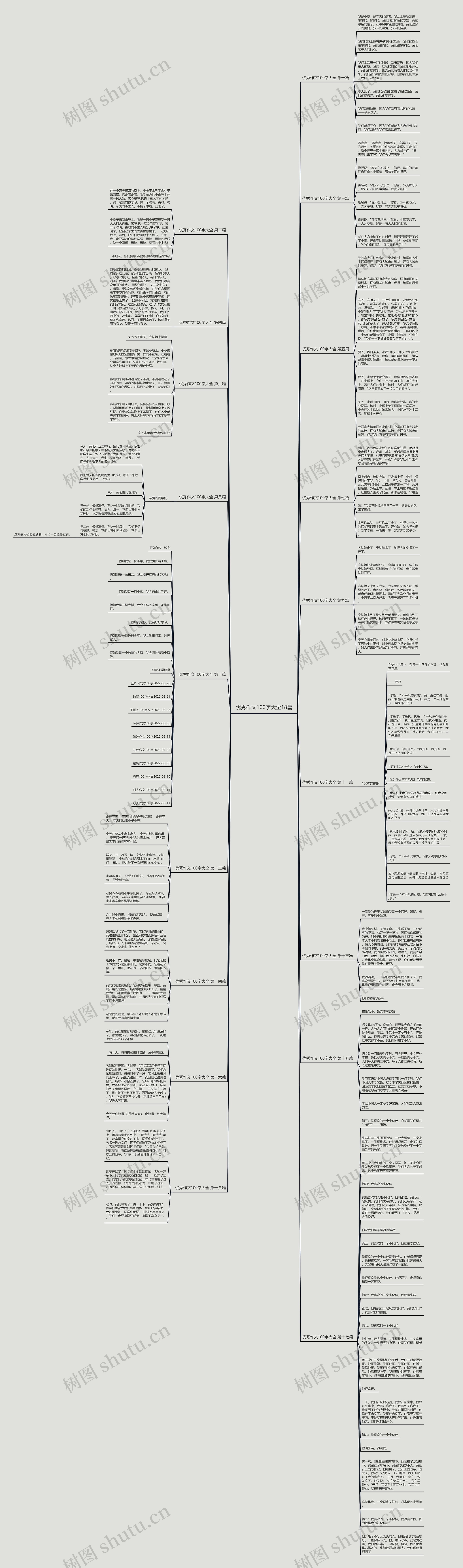 优秀作文100字大全18篇思维导图