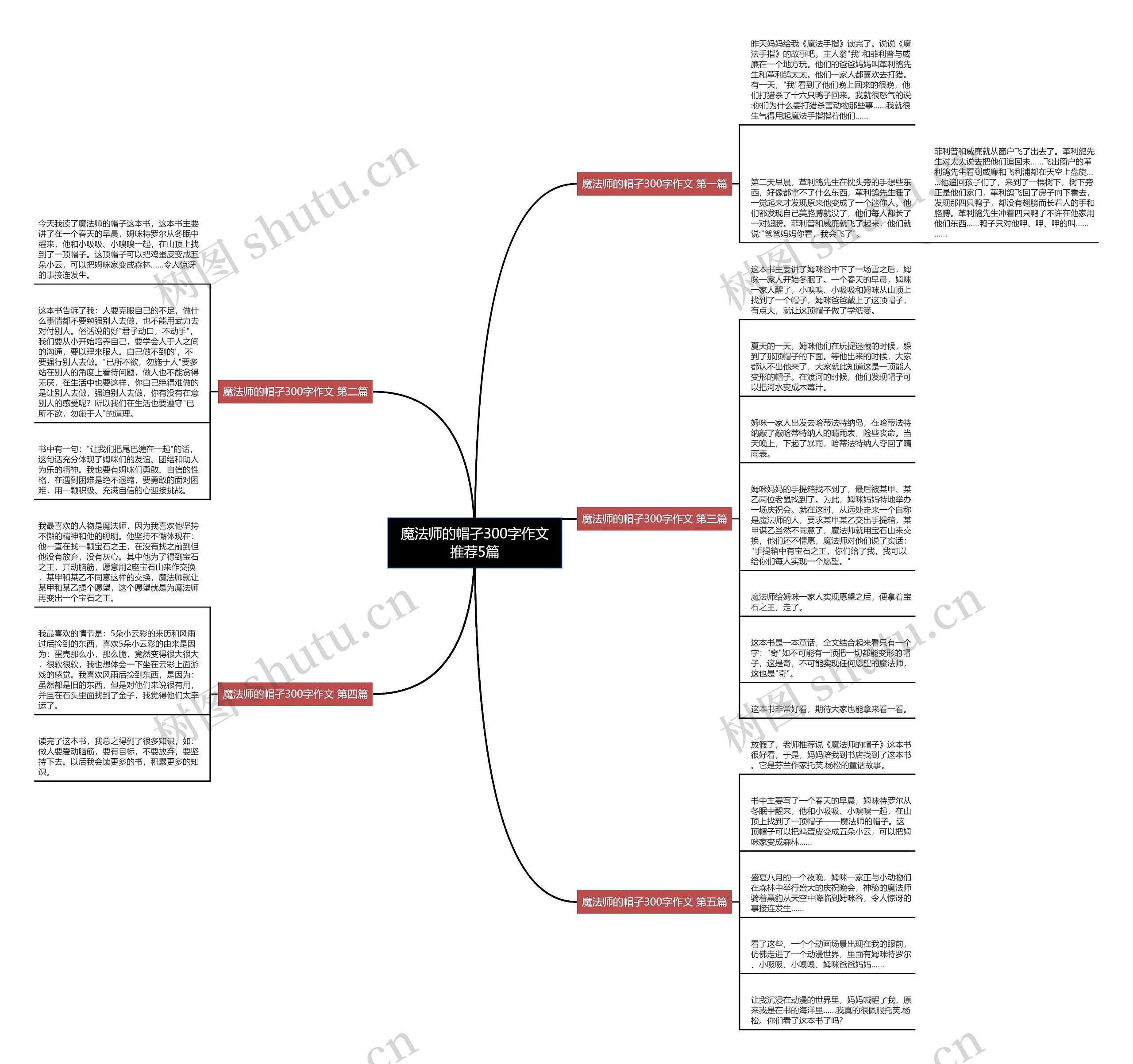 魔法师的帽孑300字作文推荐5篇思维导图