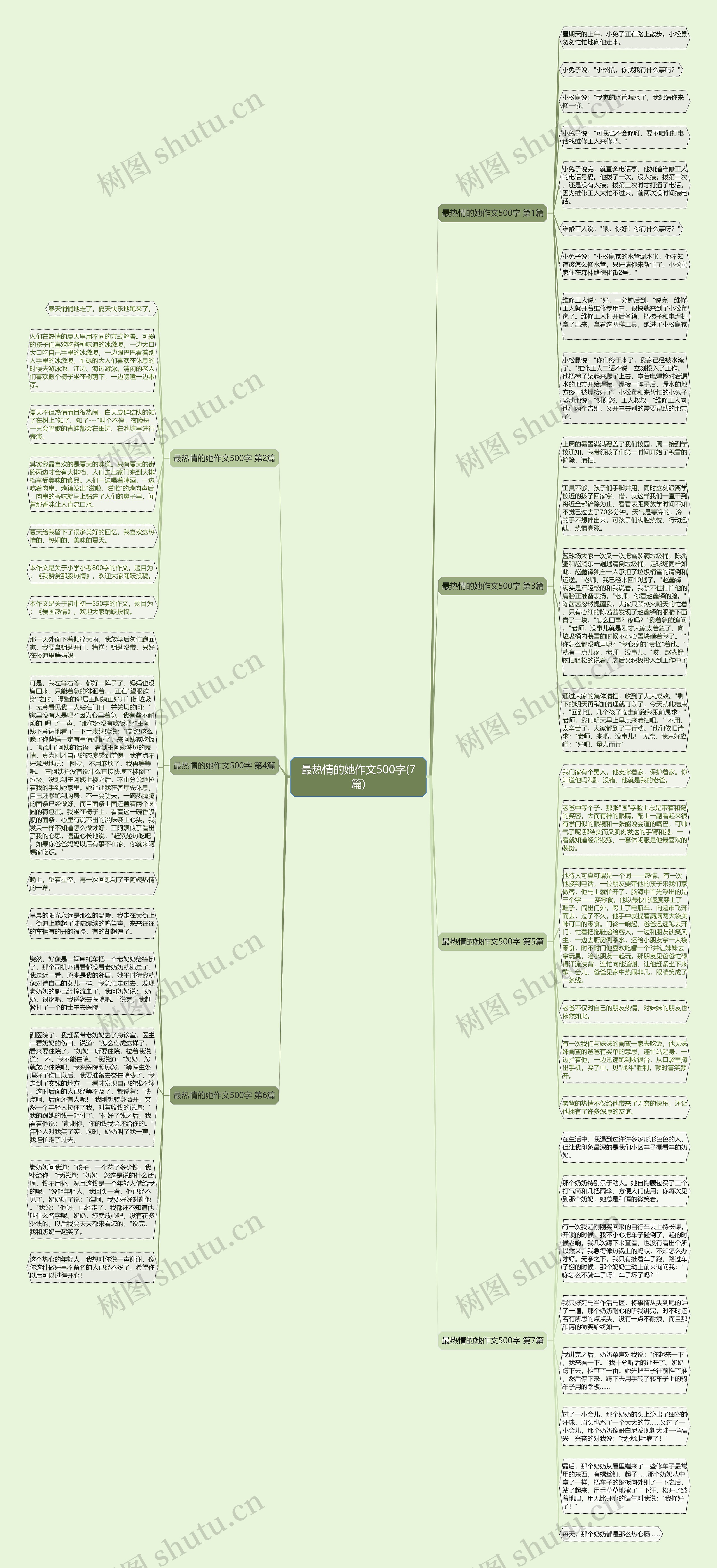 最热情的她作文500字(7篇)思维导图