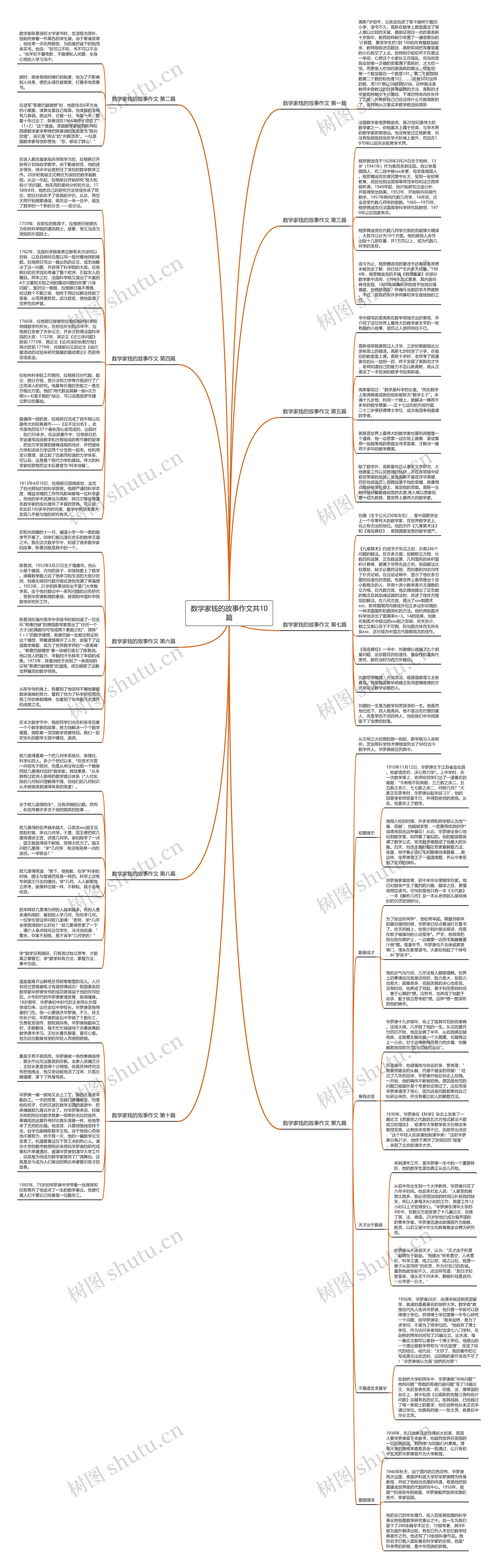 数学家钱的故事作文共10篇思维导图