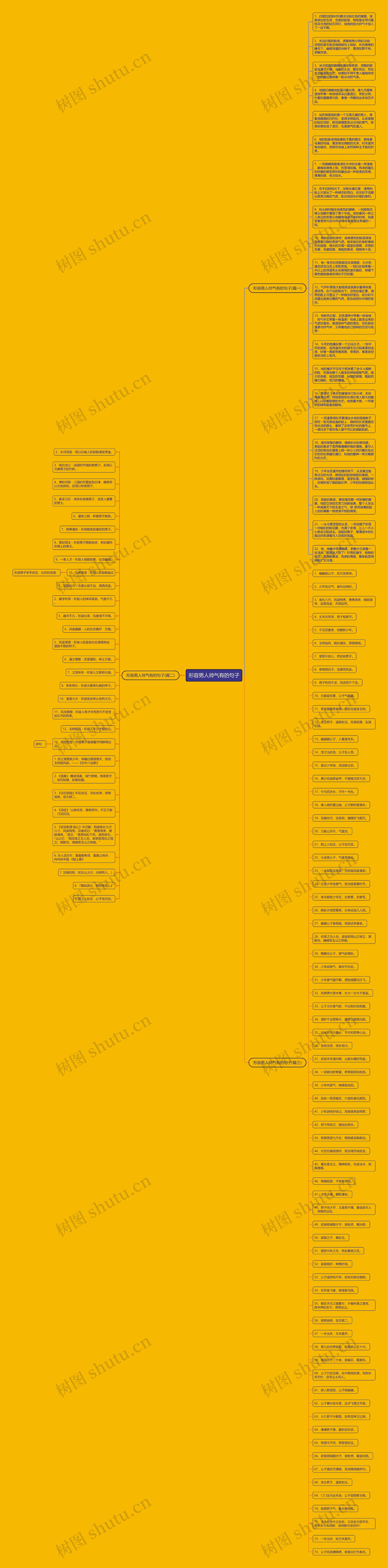 形容男人帅气有的句子思维导图