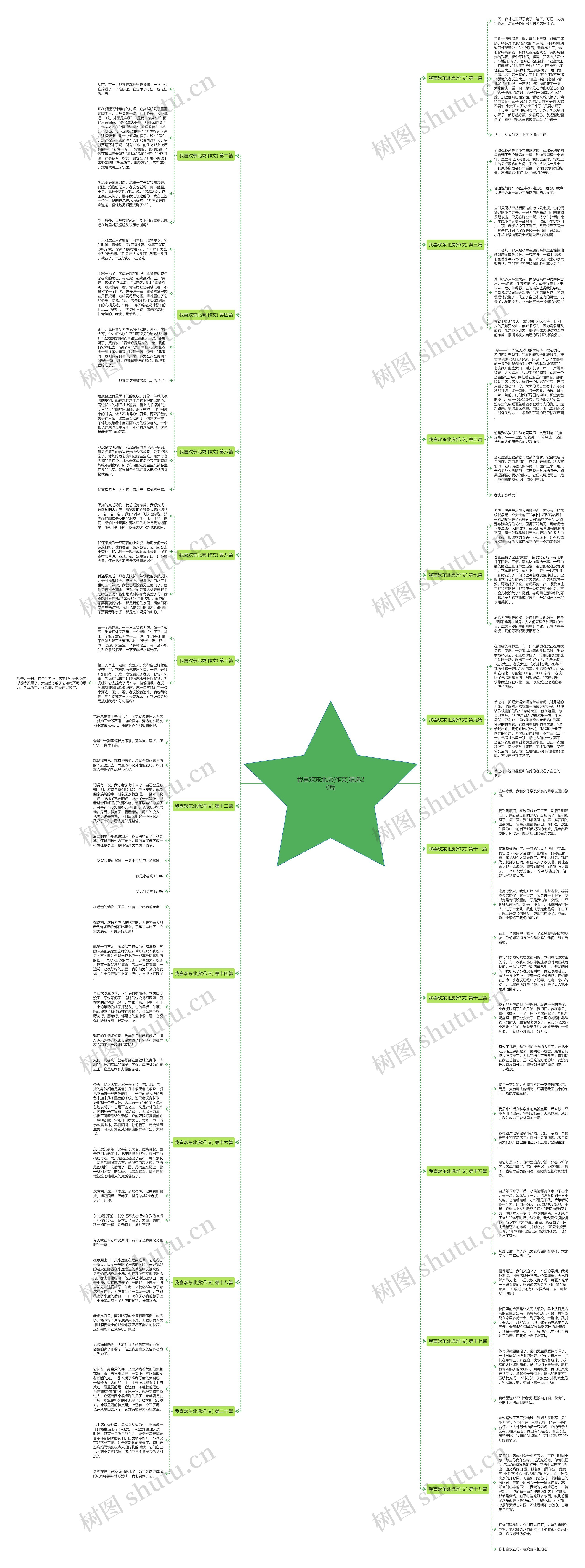 我喜欢东北虎(作文)精选20篇思维导图