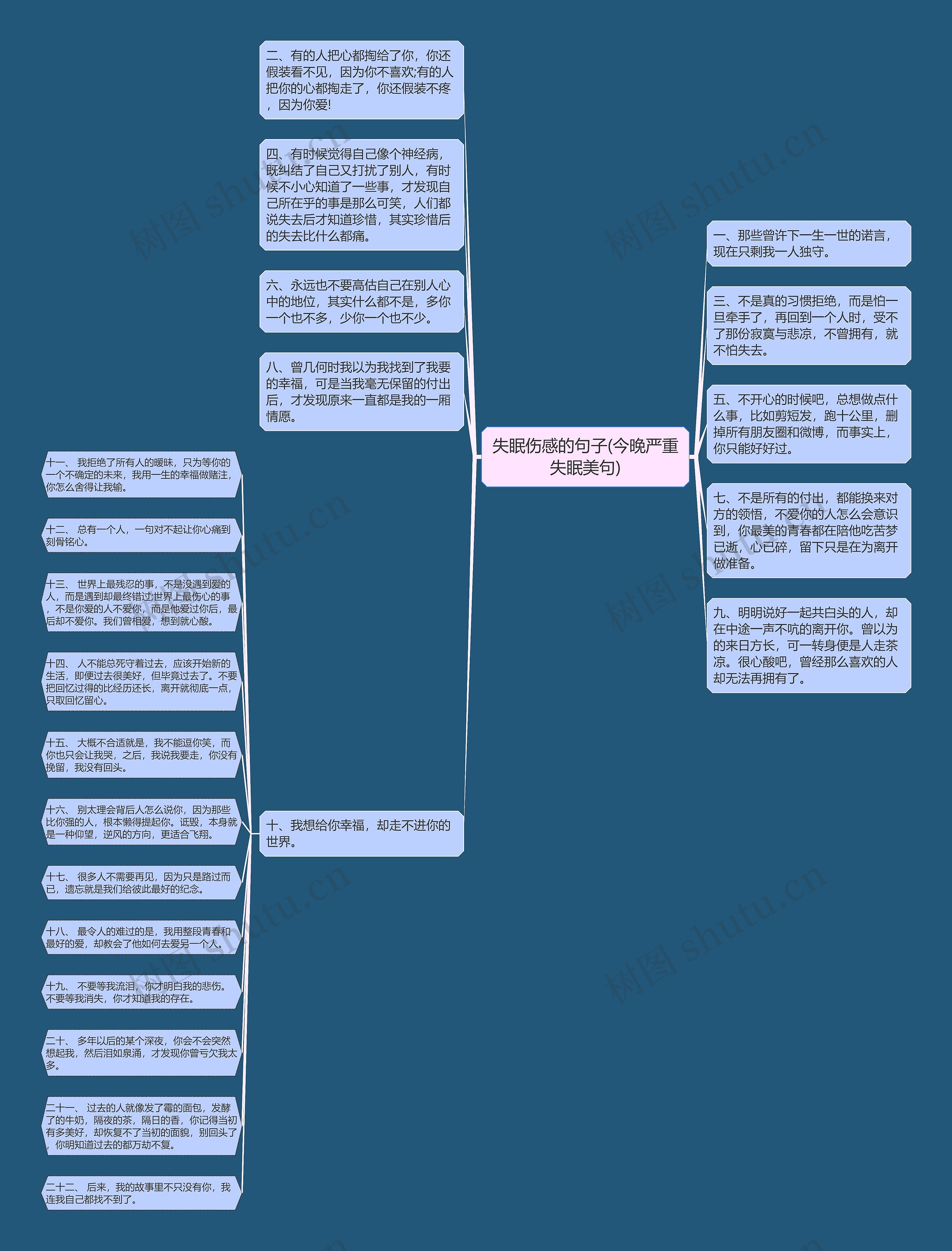 失眠伤感的句子(今晚严重失眠美句)思维导图