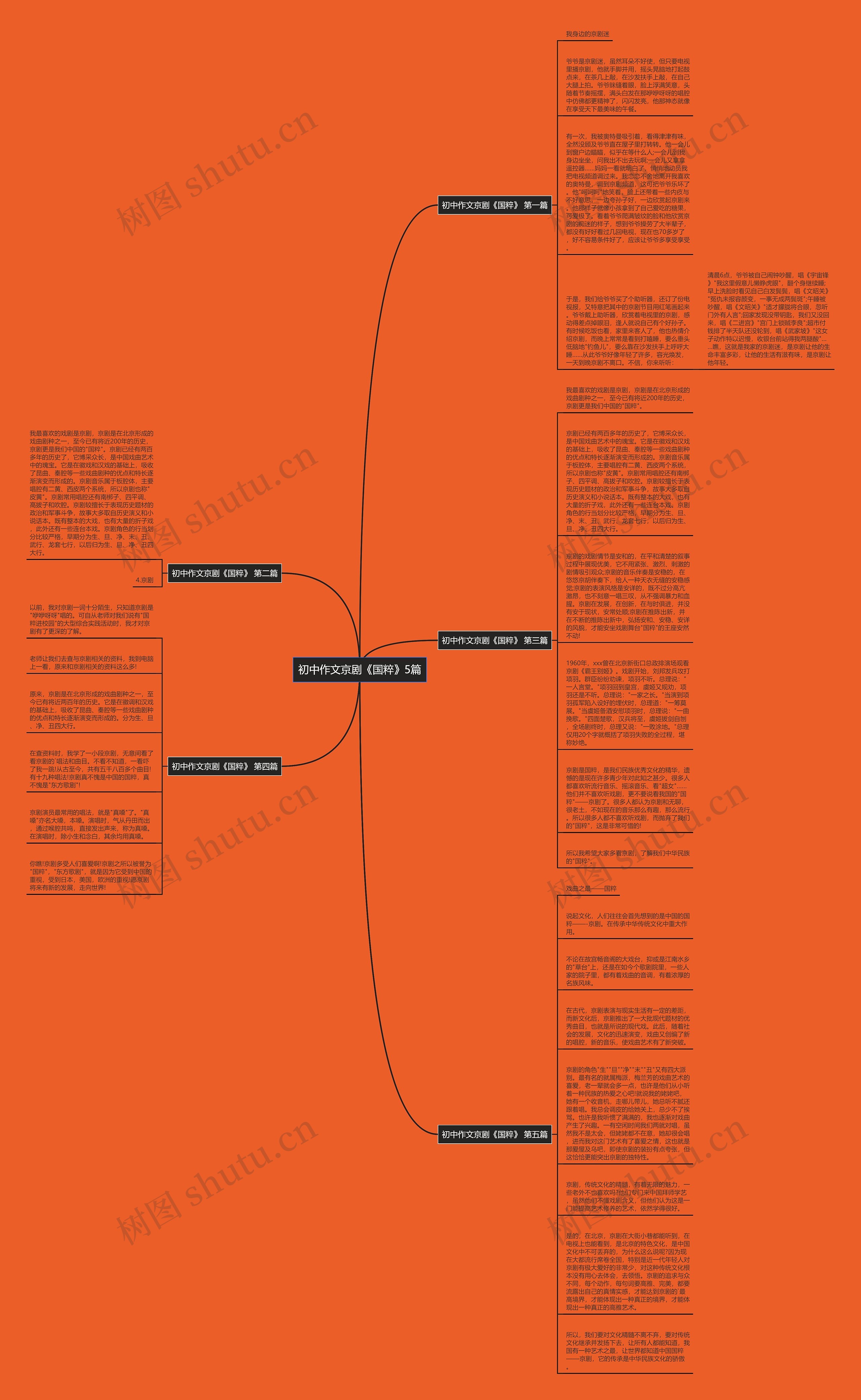 初中作文京剧《国粹》5篇思维导图