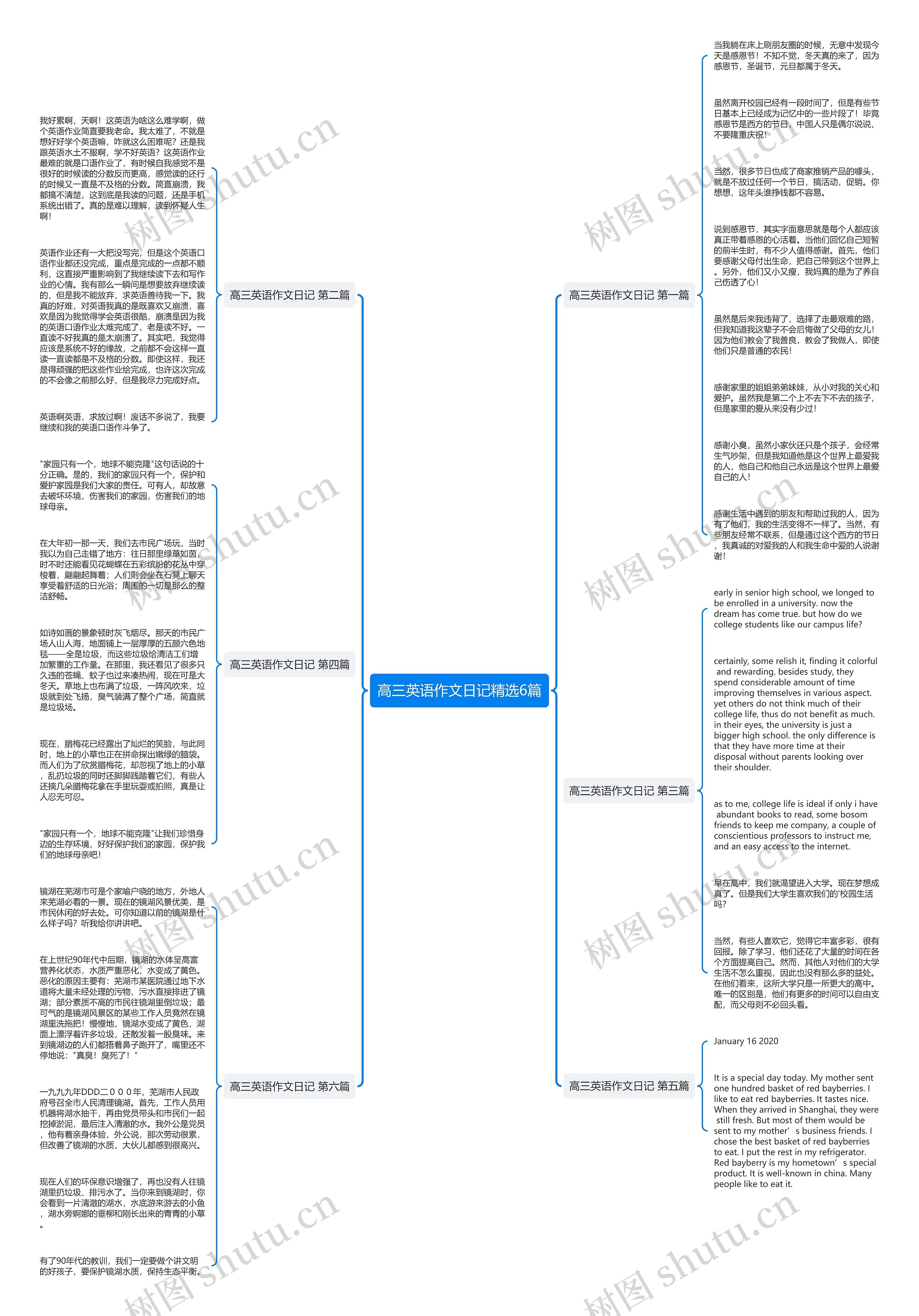 高三英语作文日记精选6篇思维导图