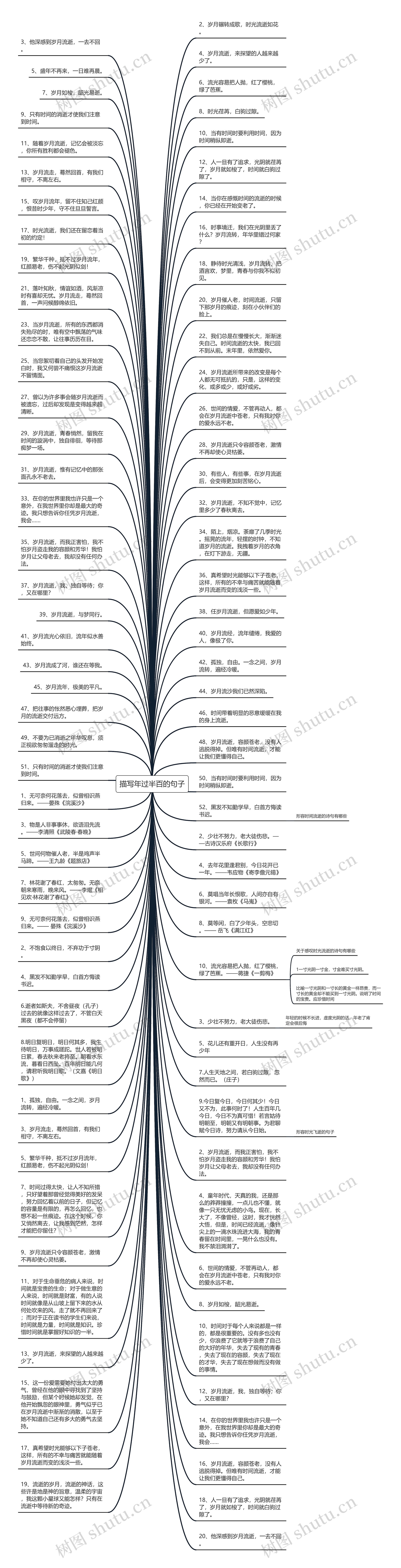 描写年过半百的句子思维导图