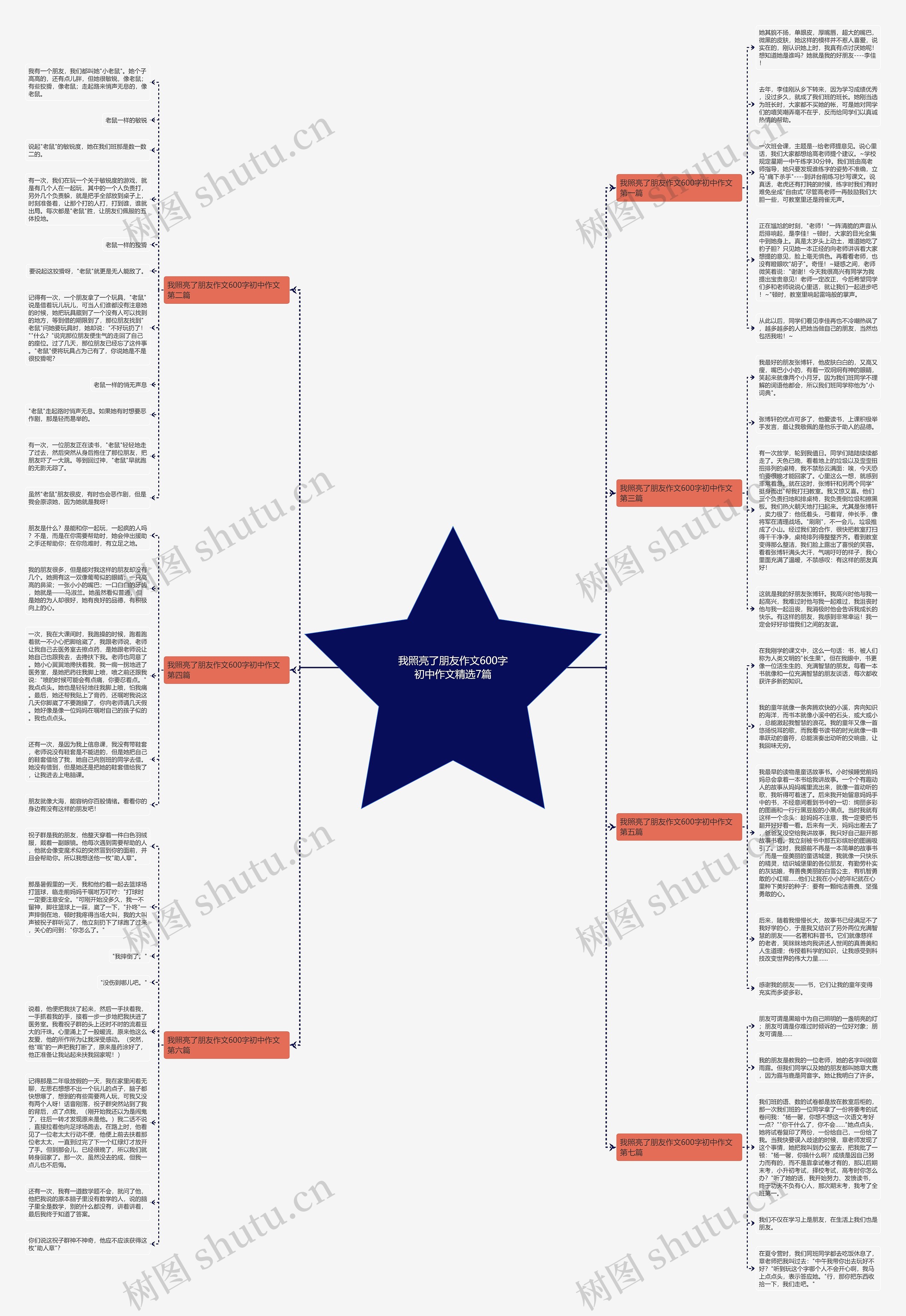 我照亮了朋友作文600字初中作文精选7篇思维导图