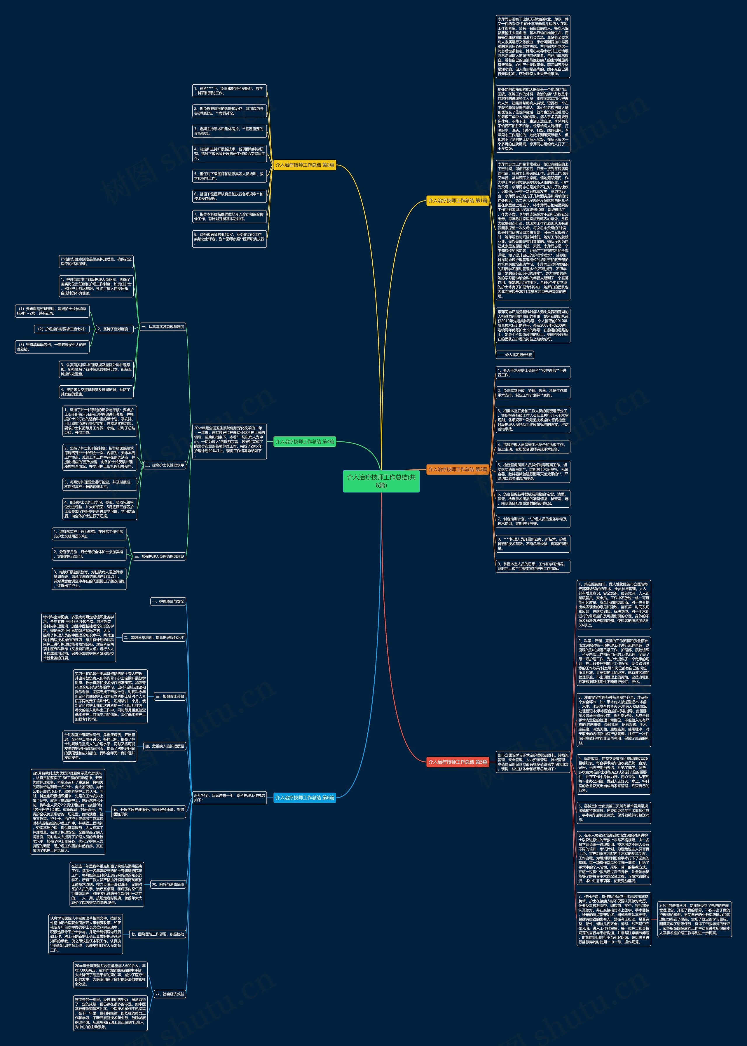介入治疗技师工作总结(共6篇)思维导图
