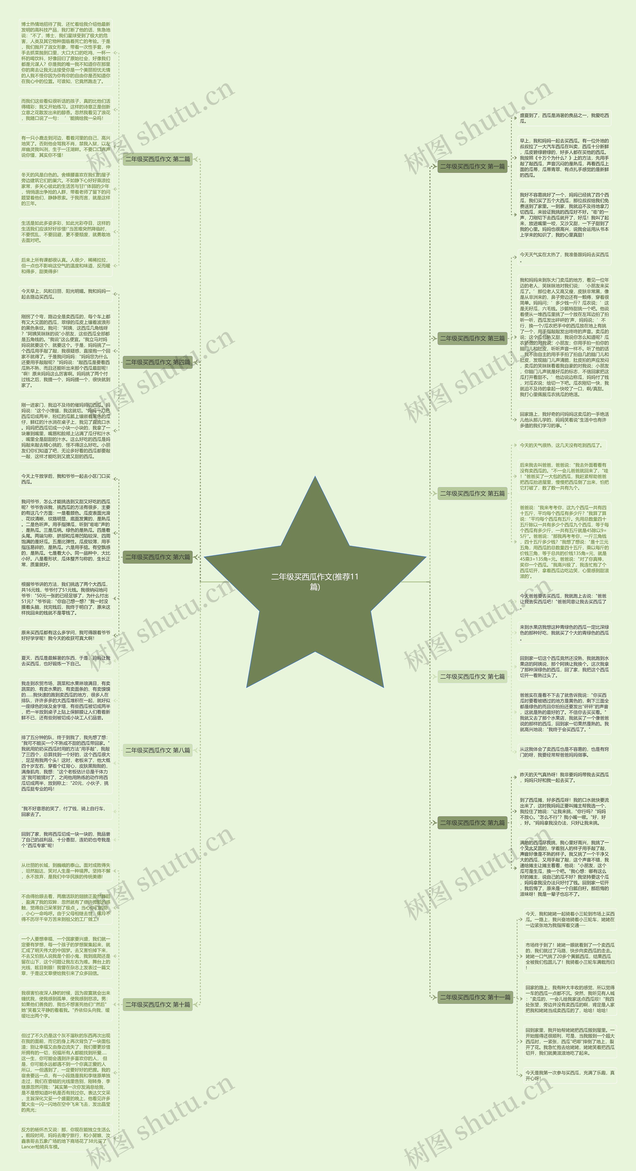 二年级买西瓜作文(推荐11篇)思维导图