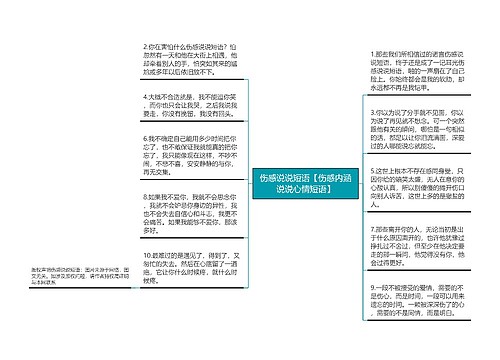 伤感说说短语【伤感内涵说说心情短语】