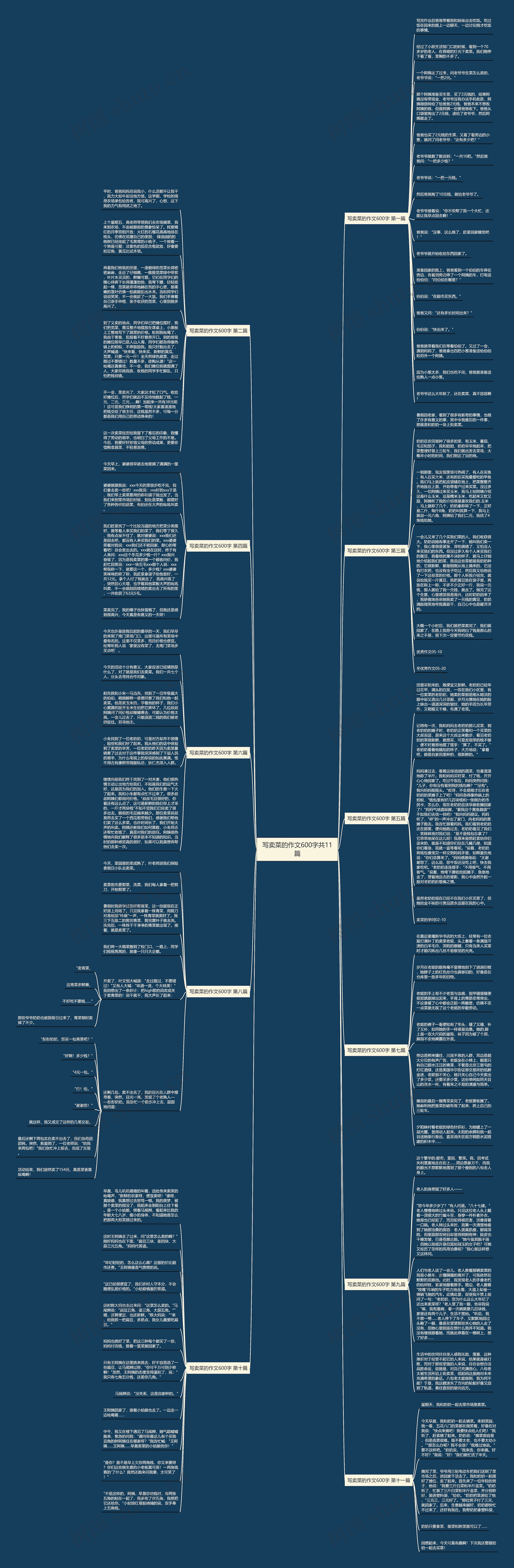 写卖菜的作文600字共11篇思维导图