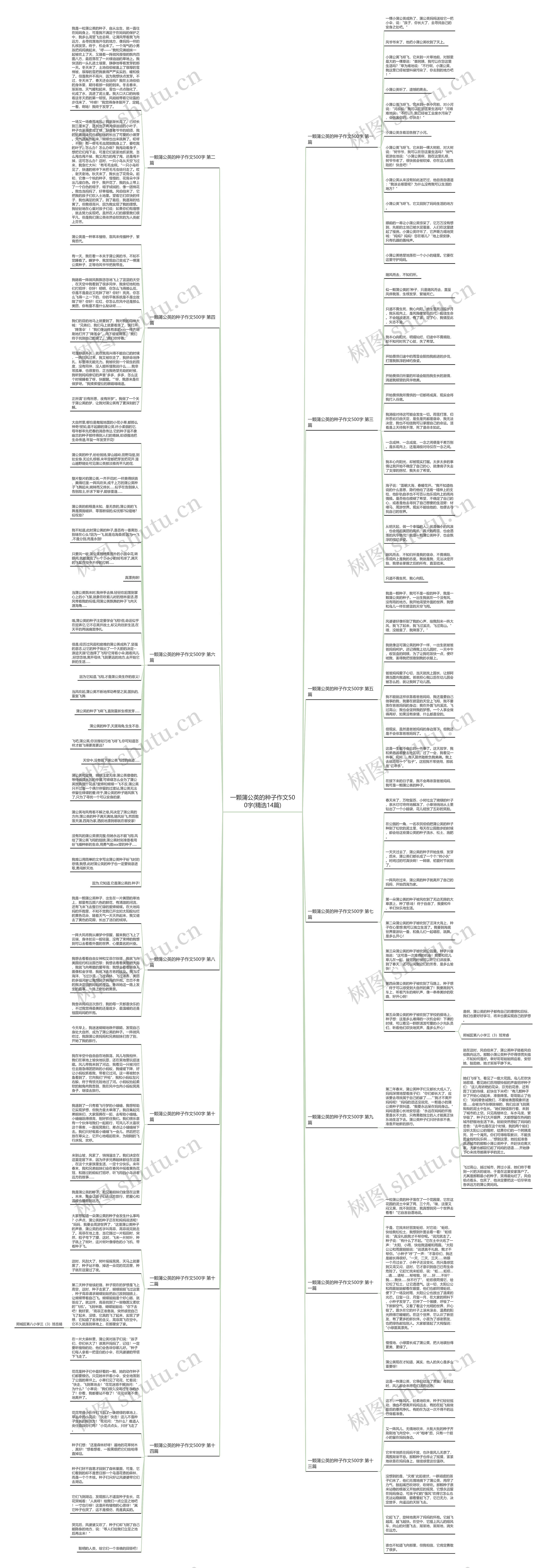 一颗蒲公英的种子作文500字(精选14篇)思维导图