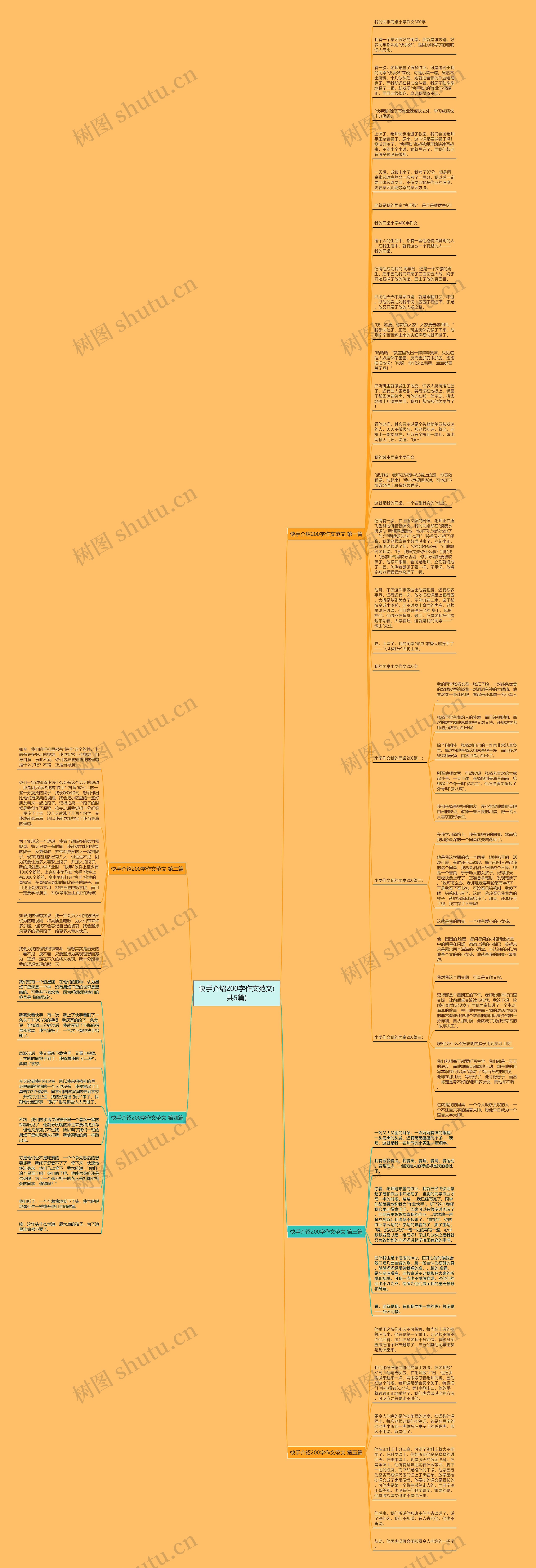 快手介绍200字作文范文(共5篇)思维导图