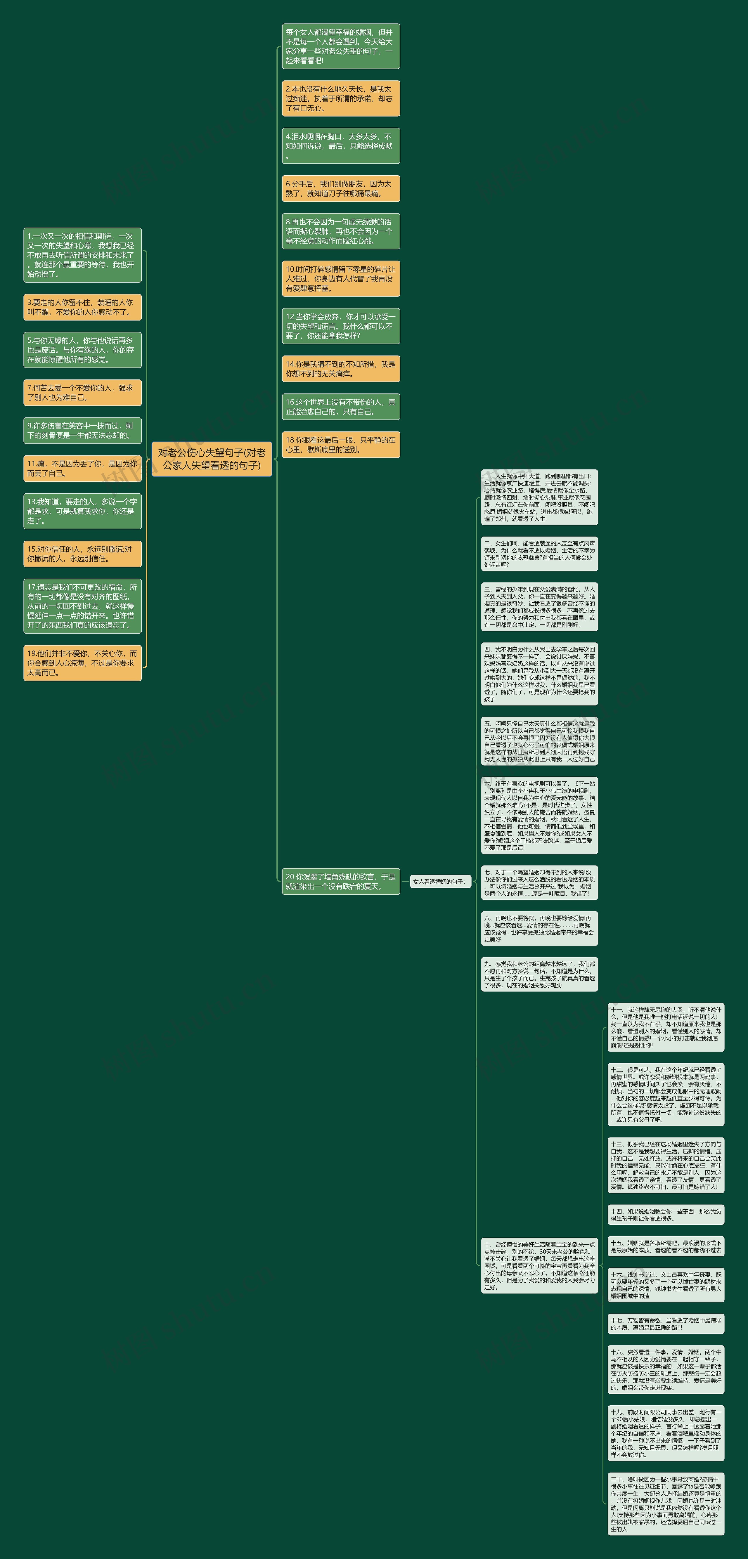 对老公伤心失望句子(对老公家人失望看透的句子)思维导图