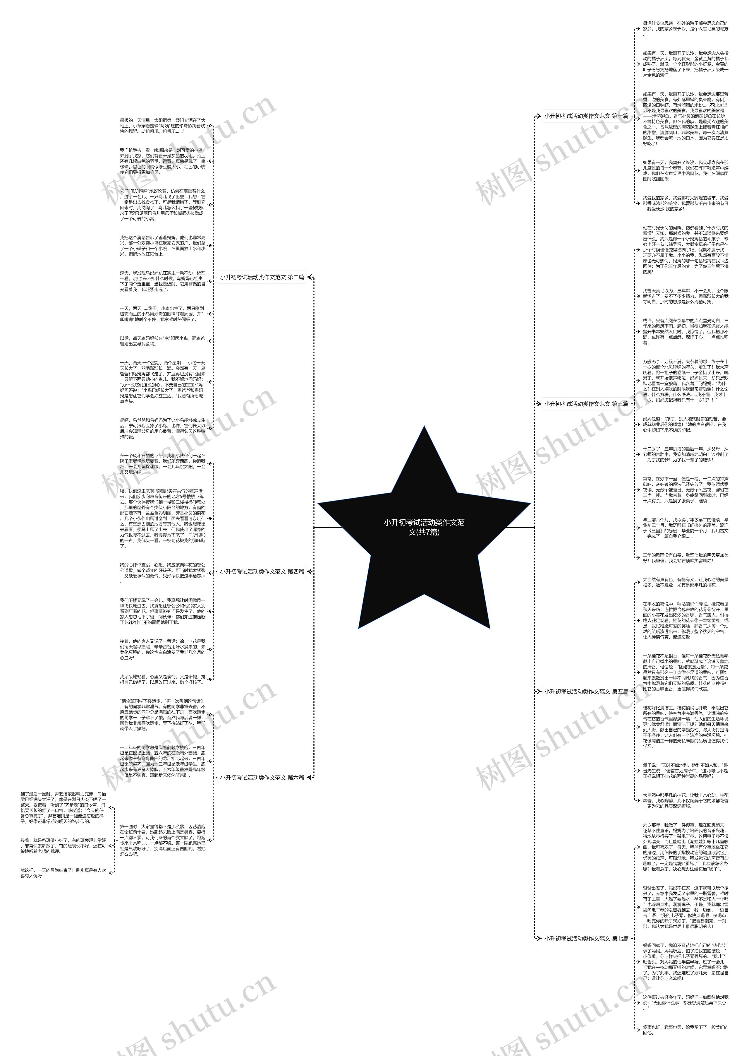 小升初考试活动类作文范文(共7篇)思维导图