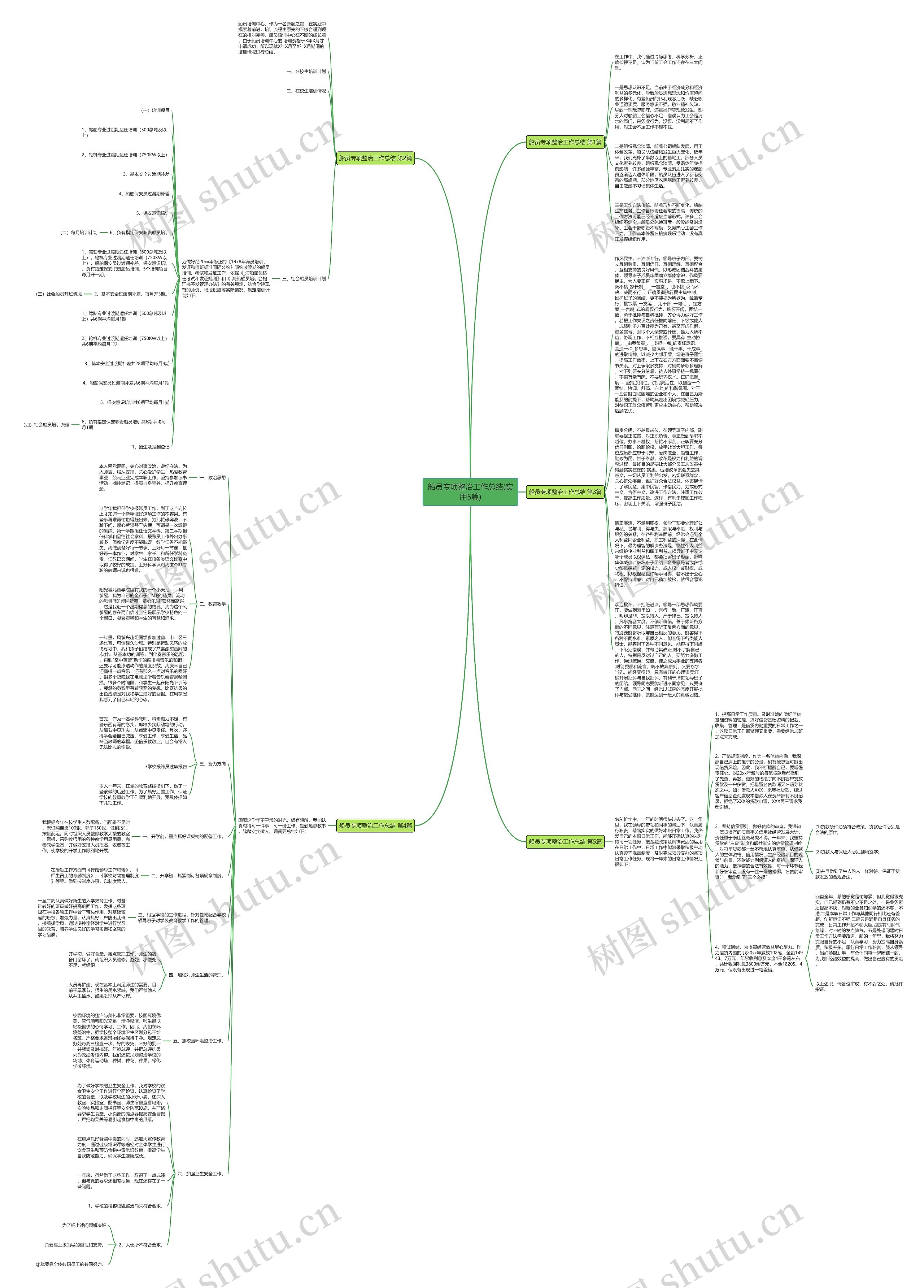 船员专项整治工作总结(实用5篇)思维导图