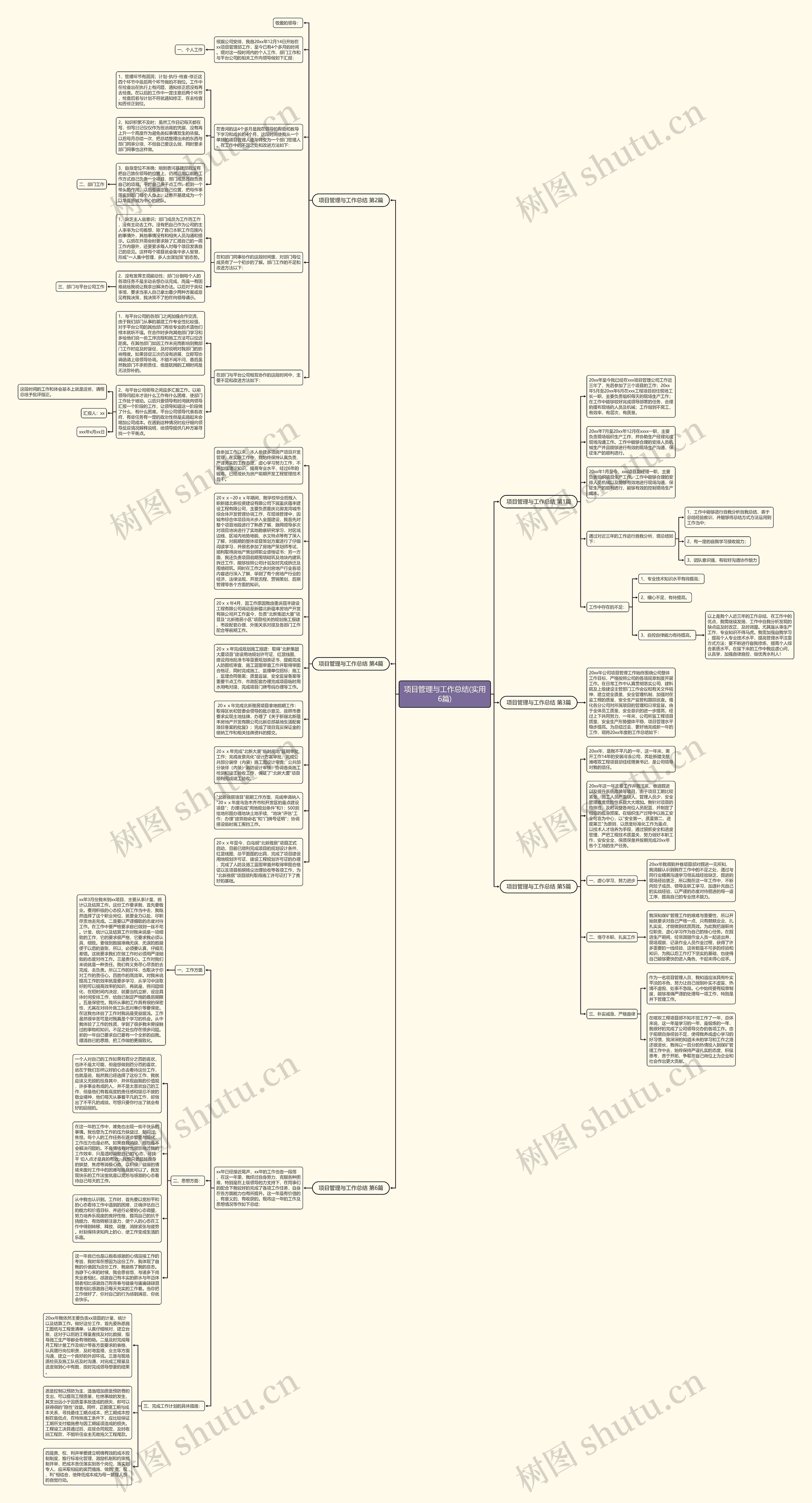 项目管理与工作总结(实用6篇)思维导图