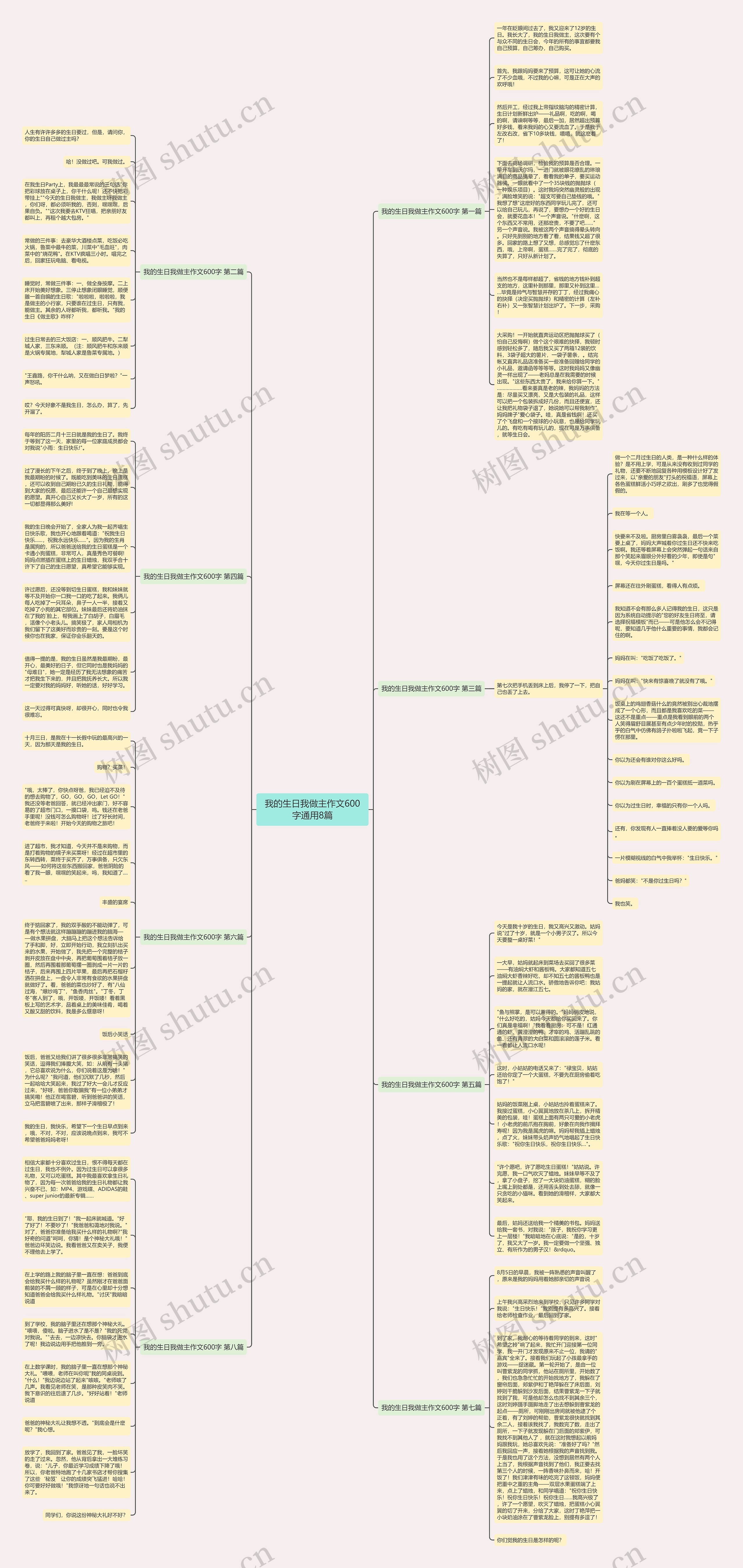 我的生日我做主作文600字通用8篇思维导图