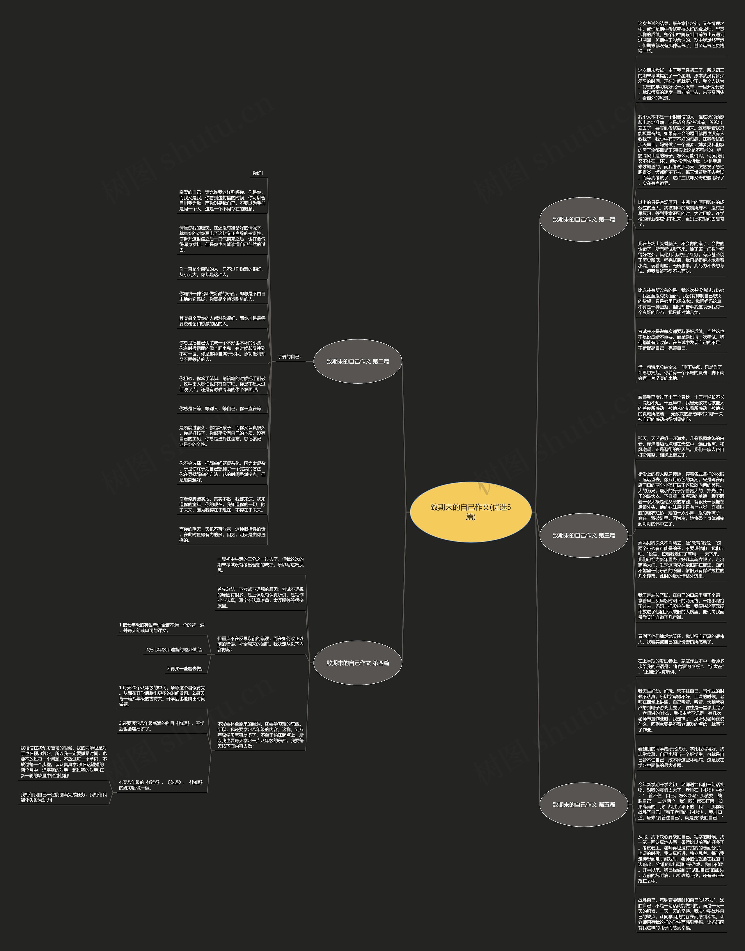致期末的自己作文(优选5篇)思维导图