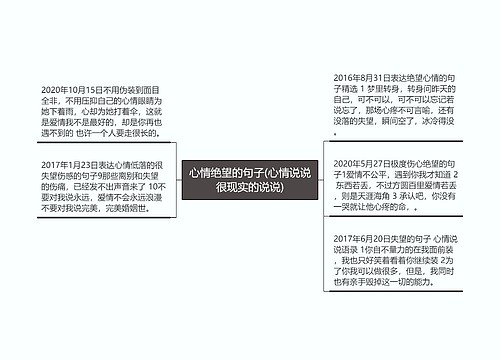 心情绝望的句子(心情说说很现实的说说)