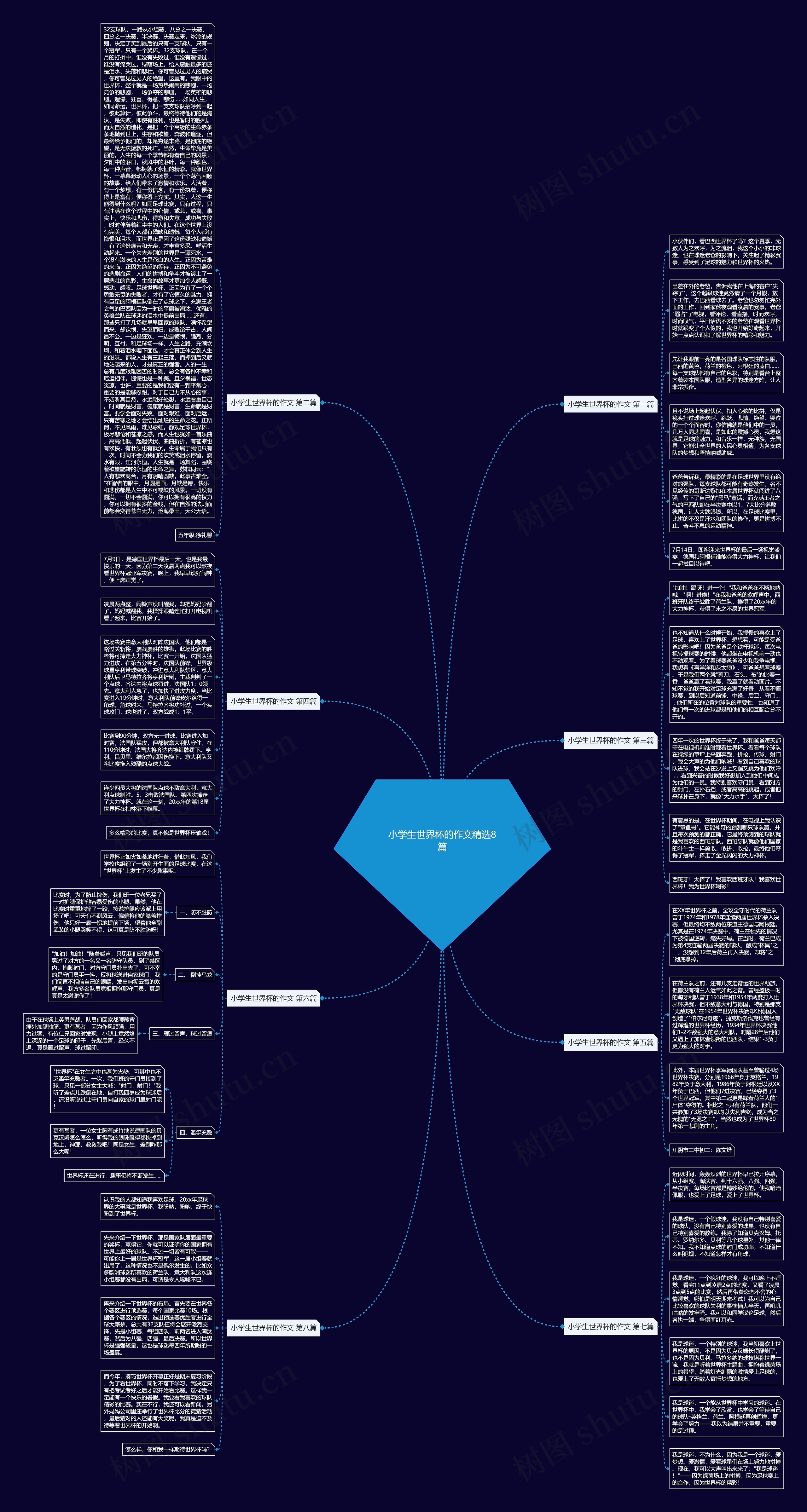小学生世界杯的作文精选8篇思维导图