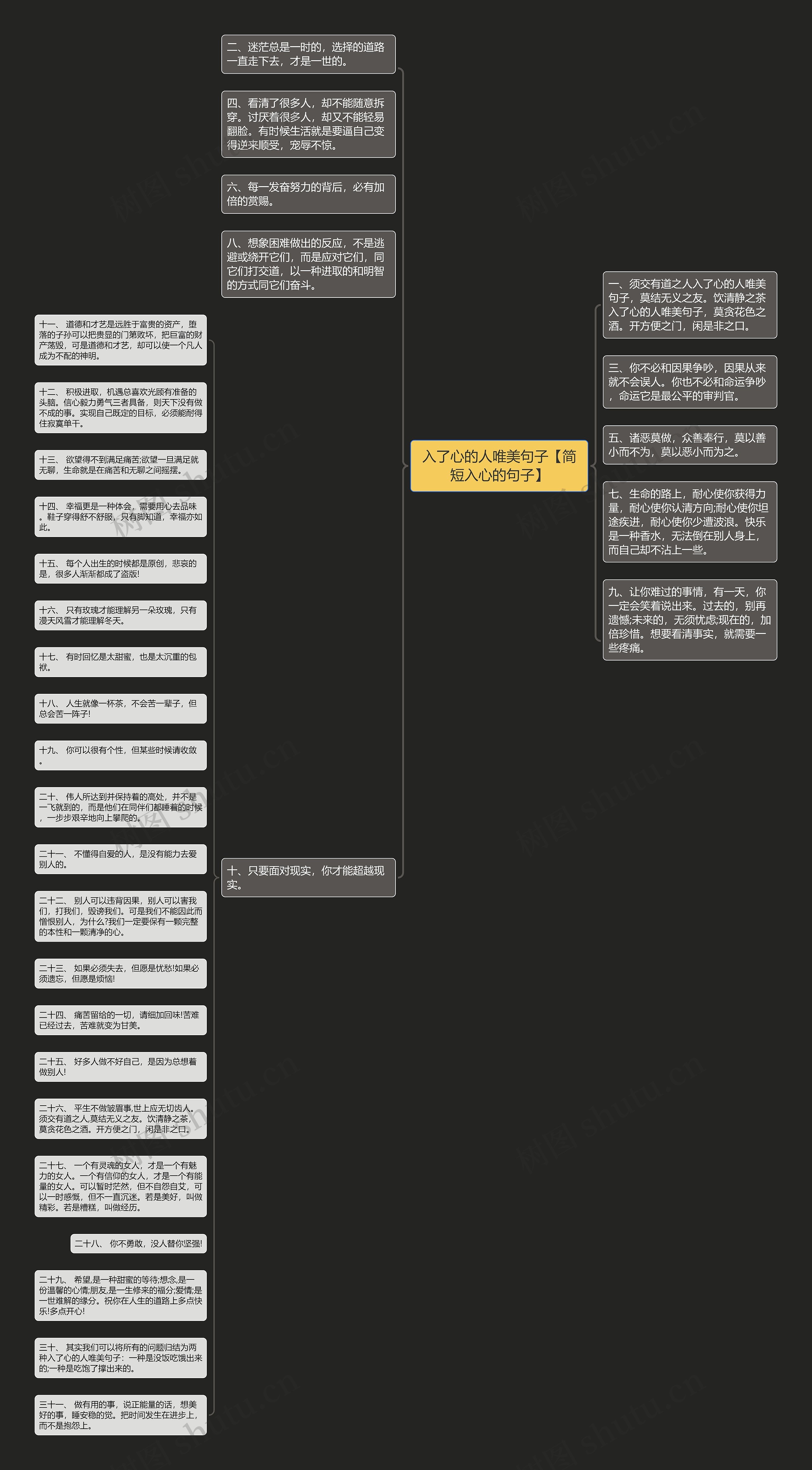 入了心的人唯美句子【简短入心的句子】思维导图