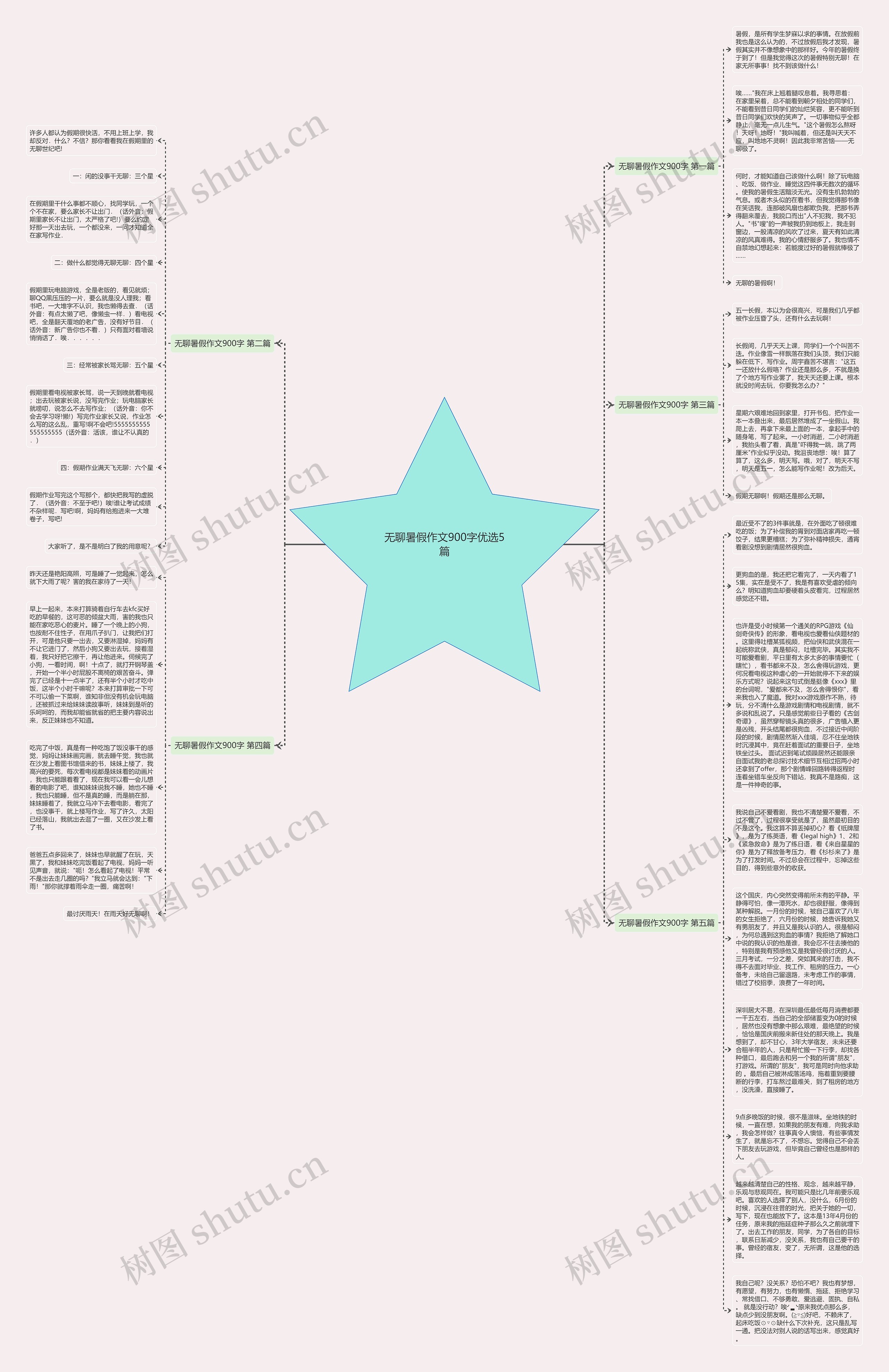 无聊暑假作文900字优选5篇思维导图