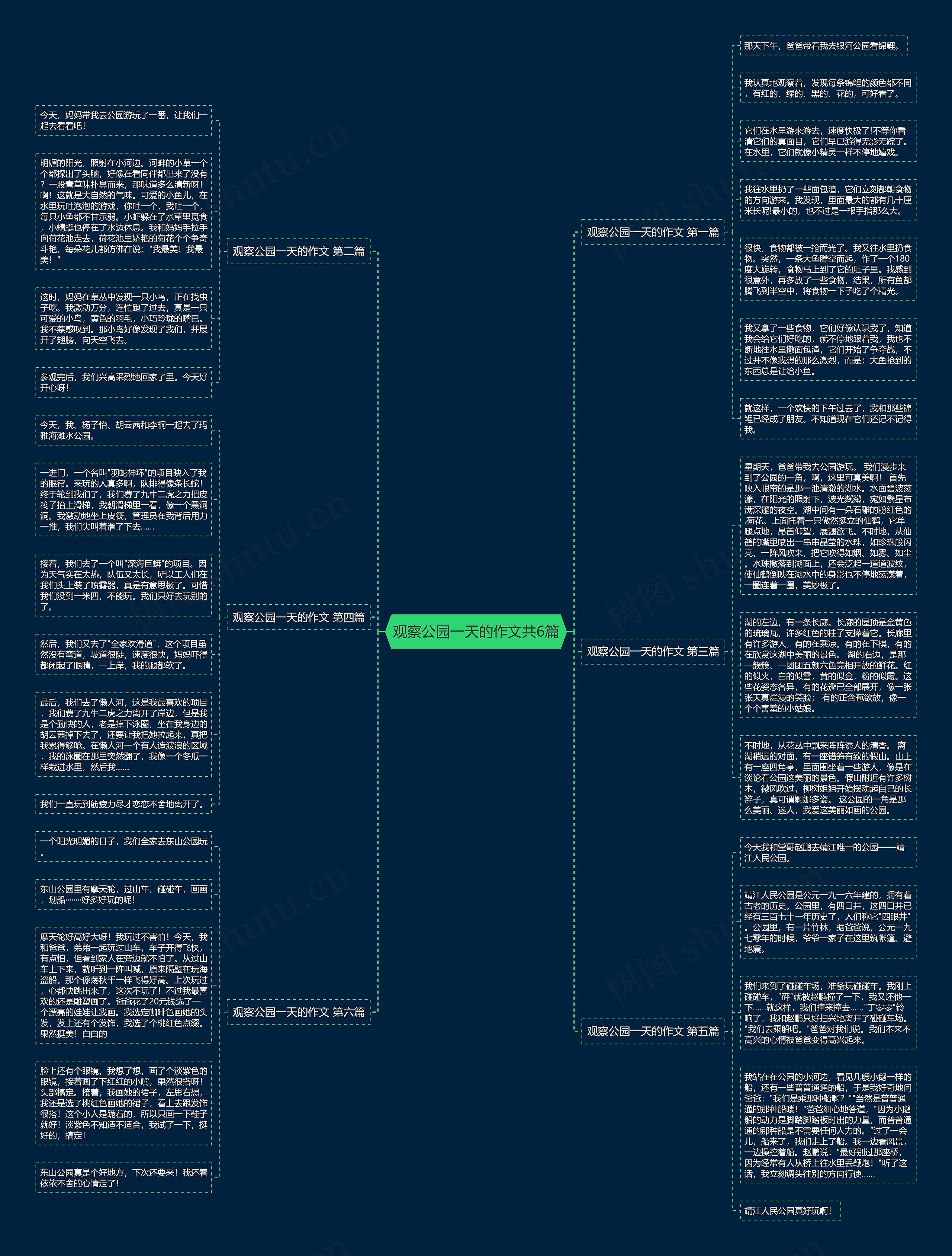 观察公园一天的作文共6篇思维导图