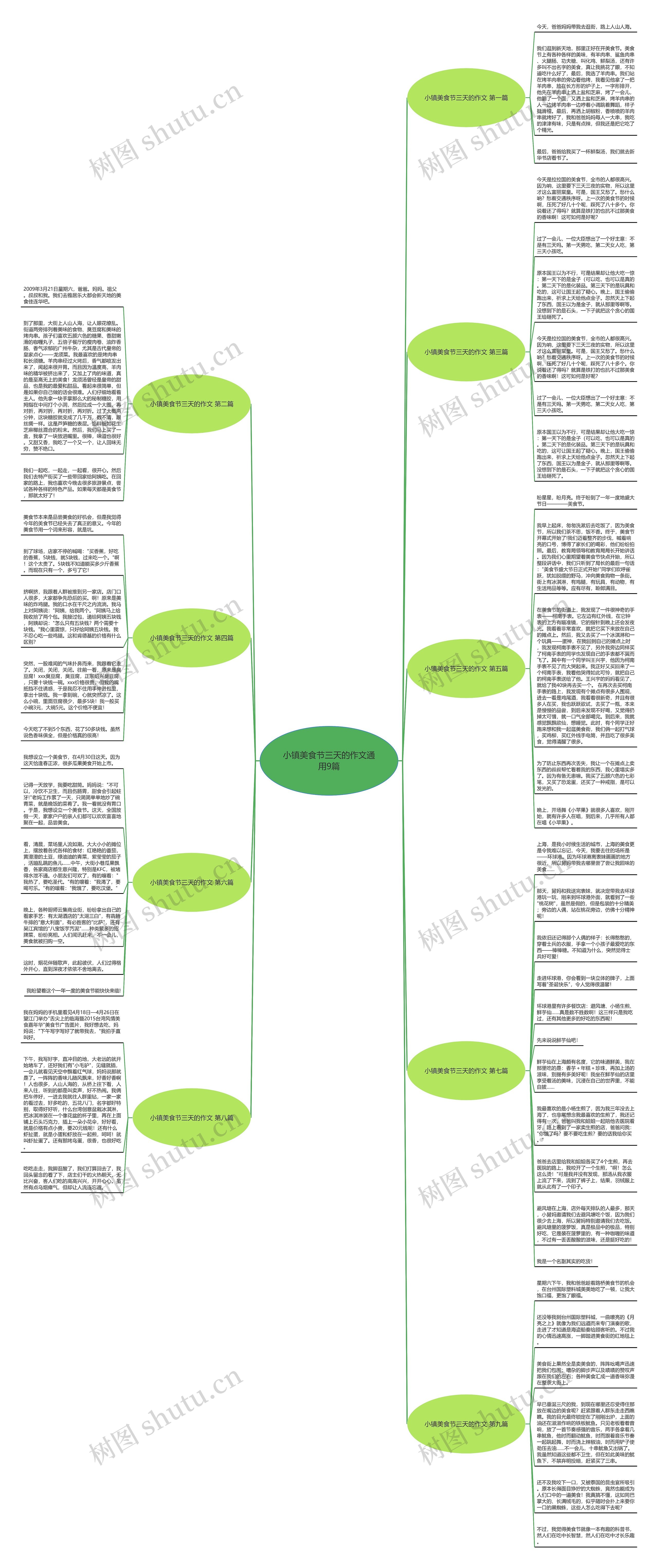 小镇美食节三天的作文通用9篇思维导图