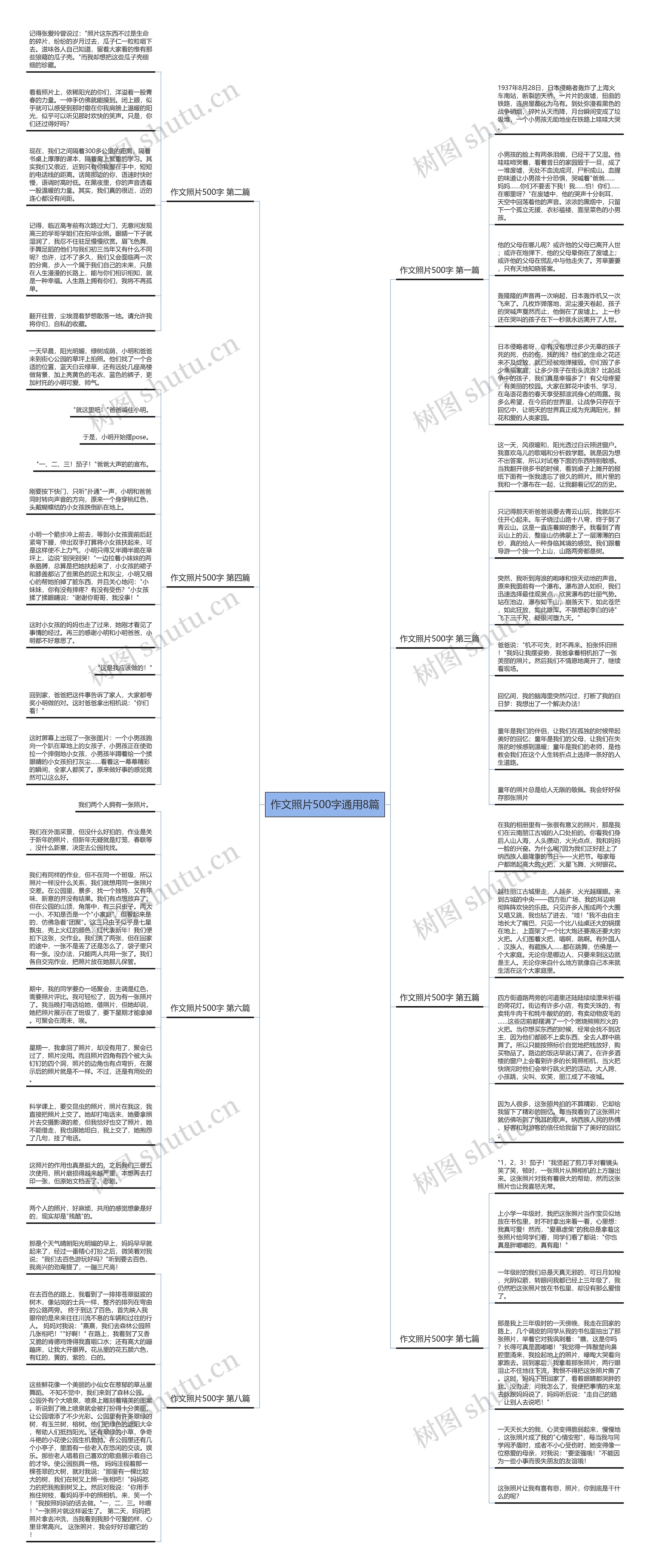 作文照片500字通用8篇思维导图