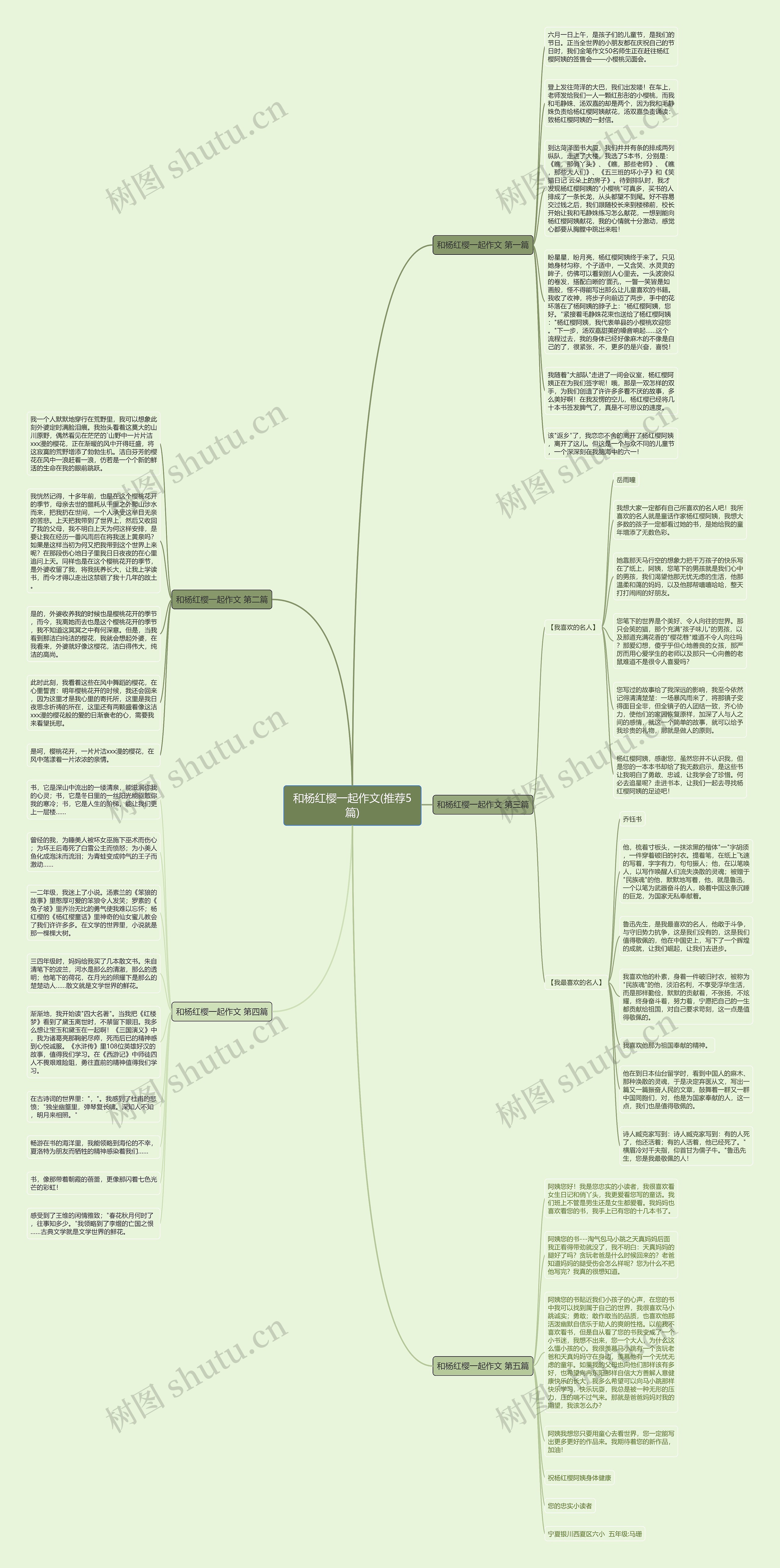 和杨红樱一起作文(推荐5篇)思维导图