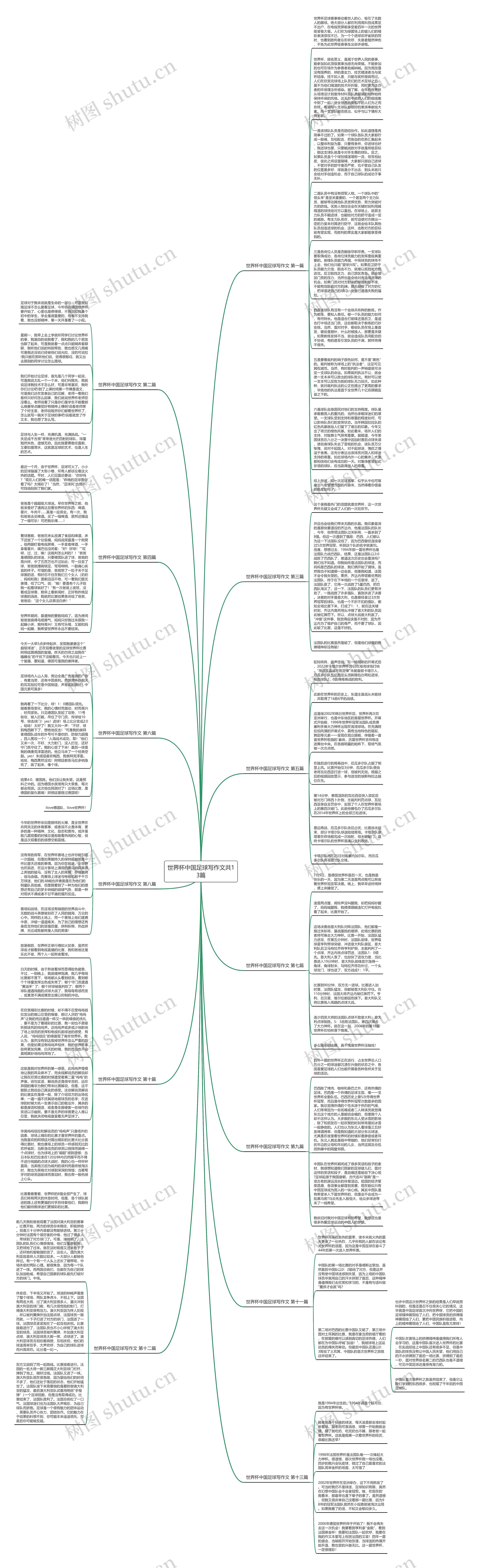 世界杯中国足球写作文共13篇思维导图